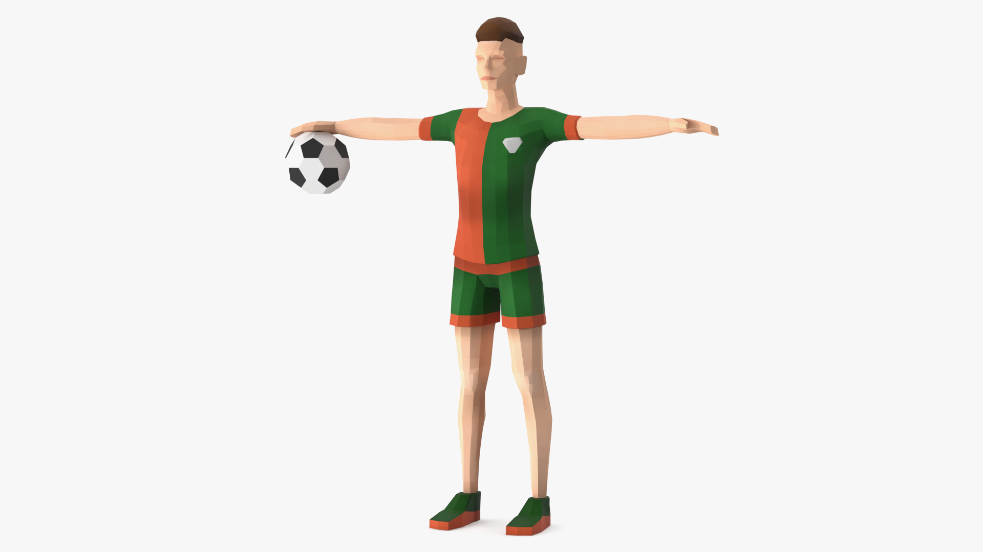 3D model Football Player Low Poly Rigged for Cinema 4D