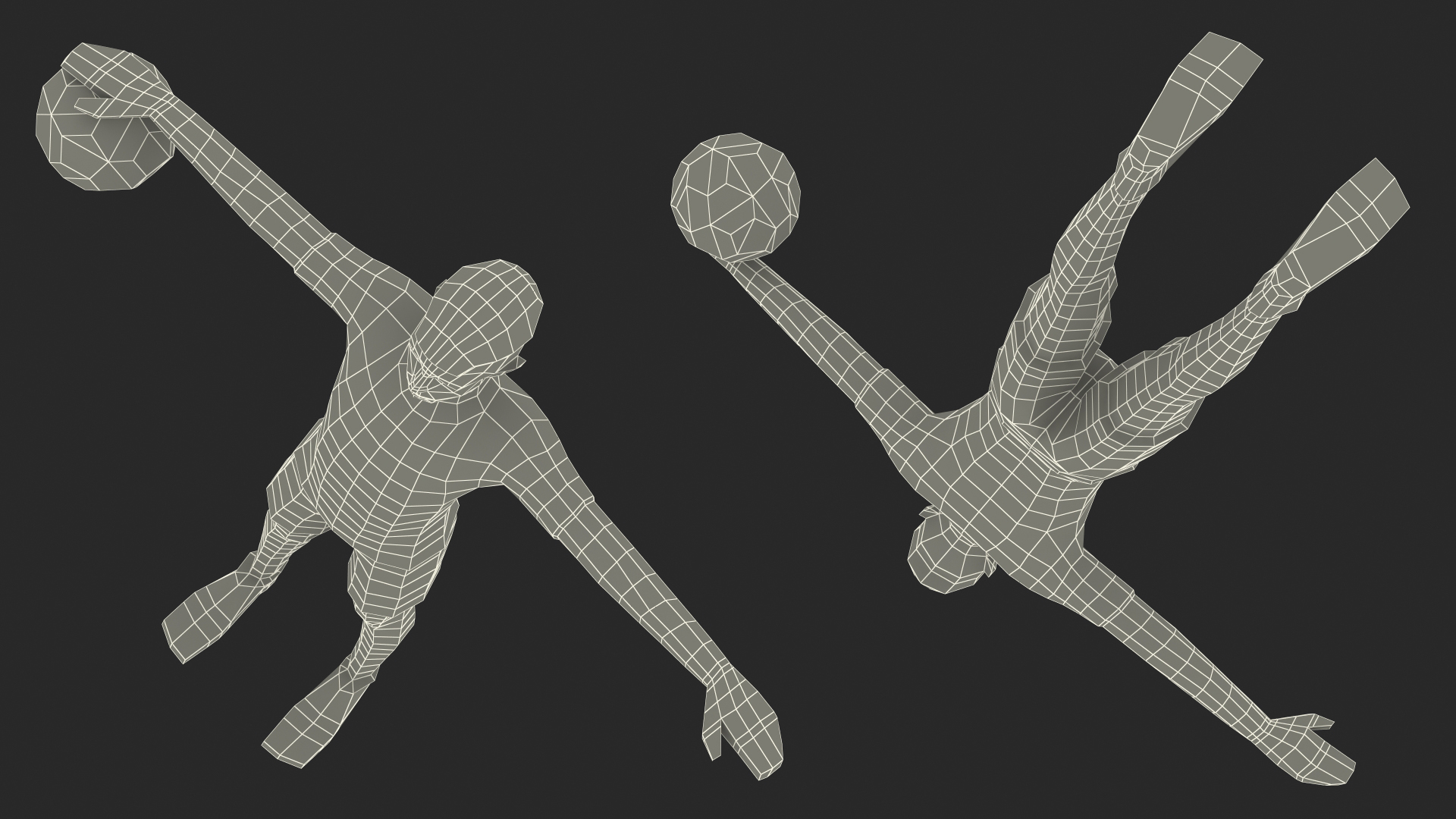 3D model Football Player Low Poly Rigged for Cinema 4D