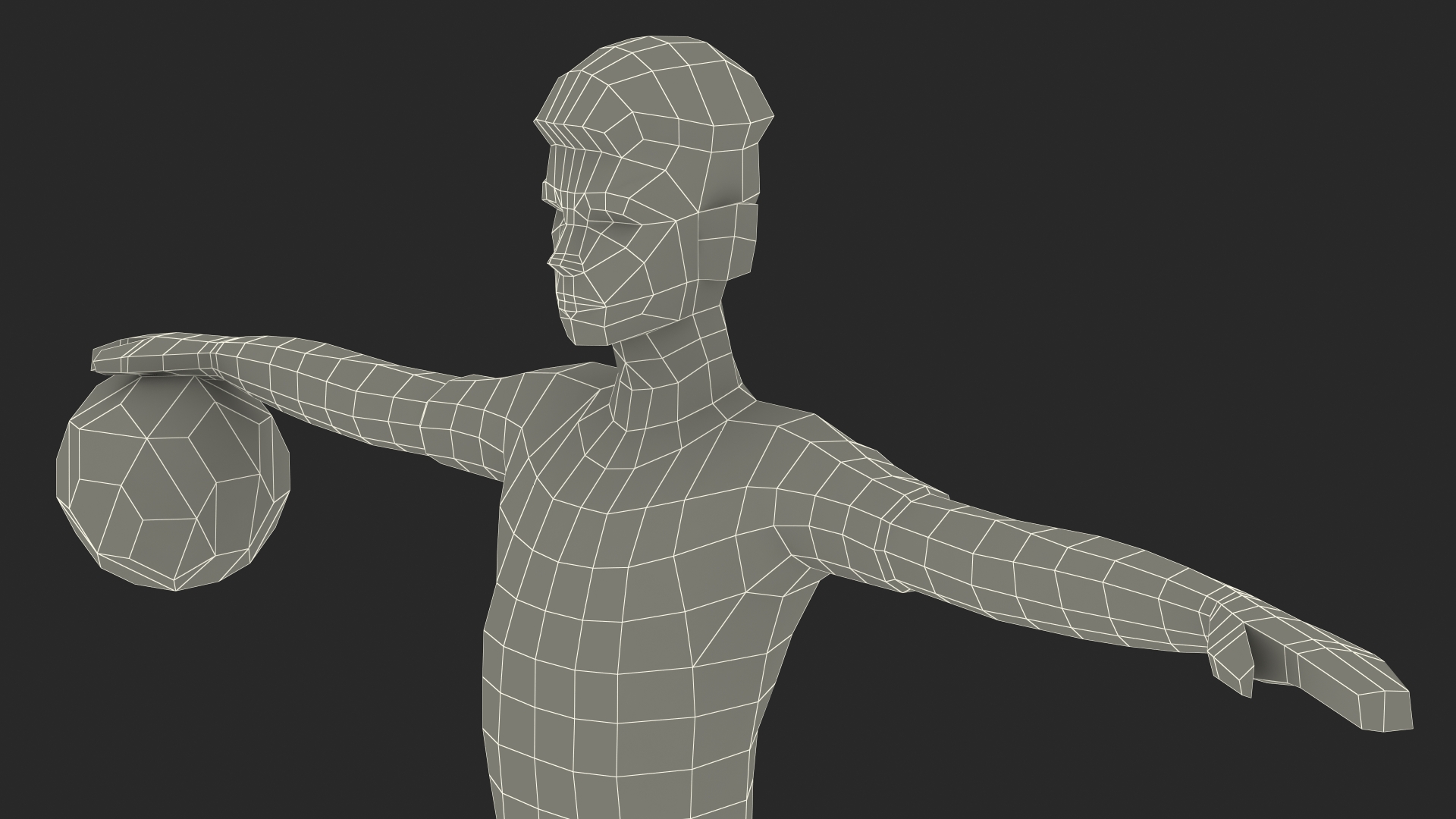 3D model Football Player Low Poly Rigged for Cinema 4D