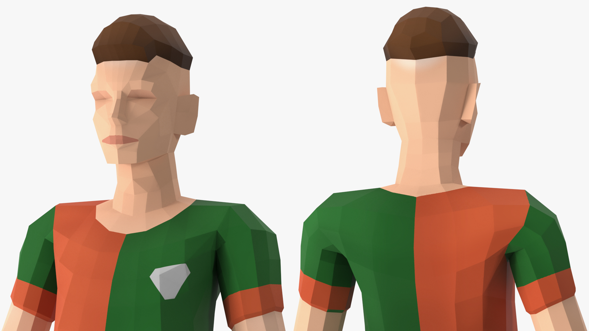 3D model Football Player Low Poly Rigged for Cinema 4D