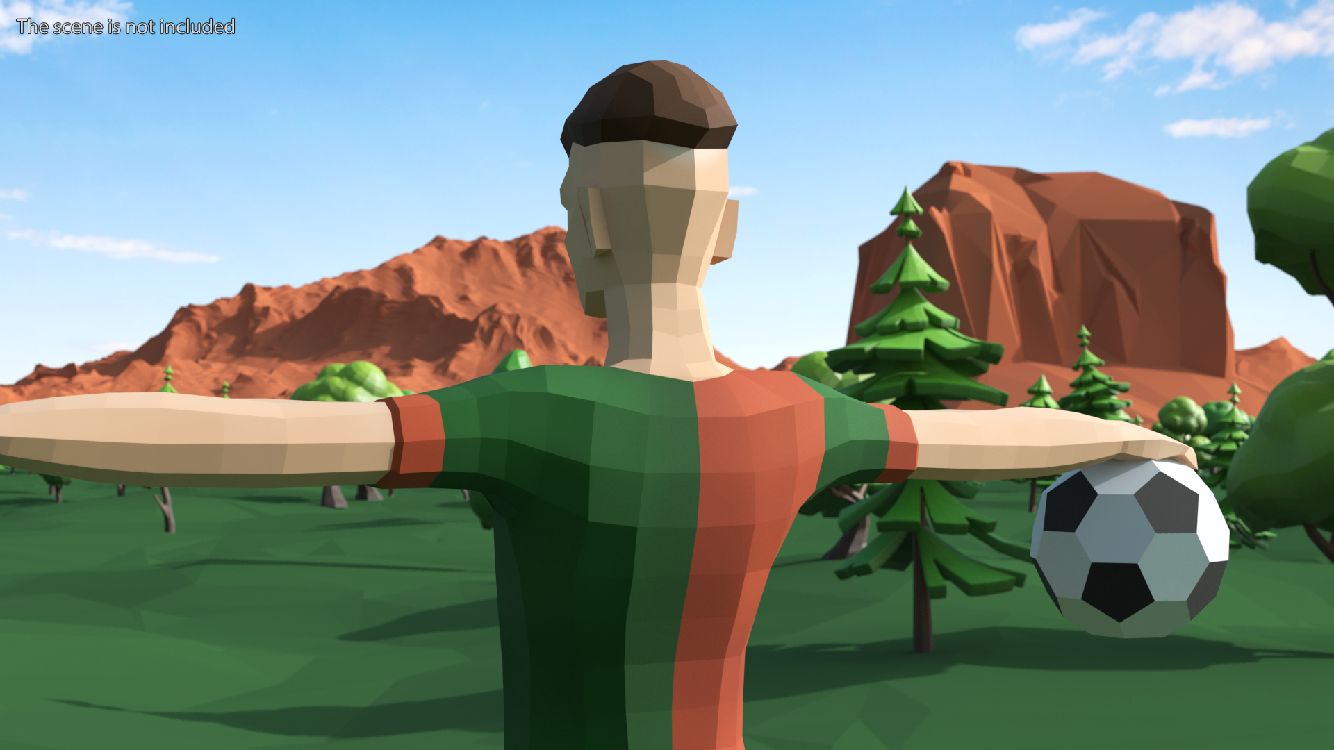 3D model Football Player Low Poly Rigged for Cinema 4D