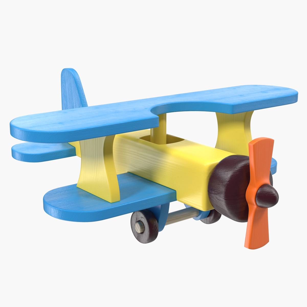 Wooden Aircraft Toy 3D Model, view 3