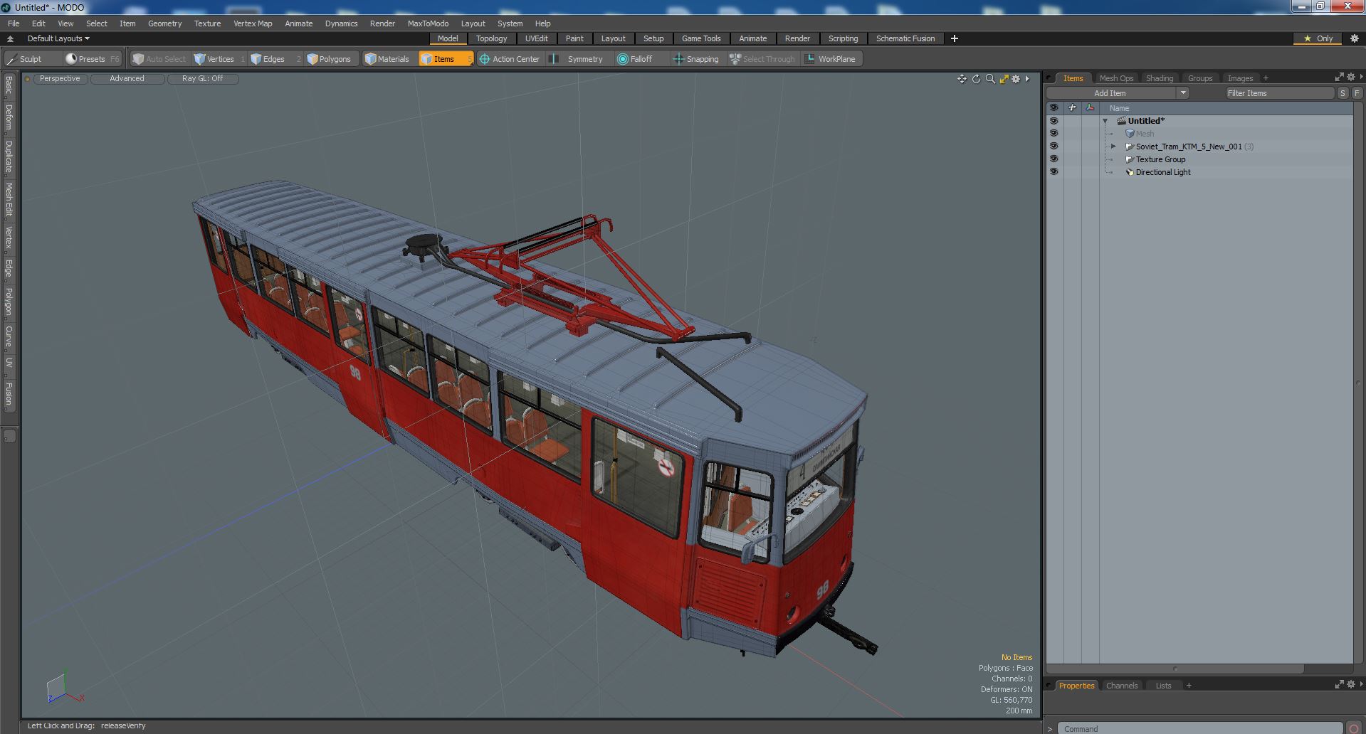 3D Soviet Tram KTM-5 New