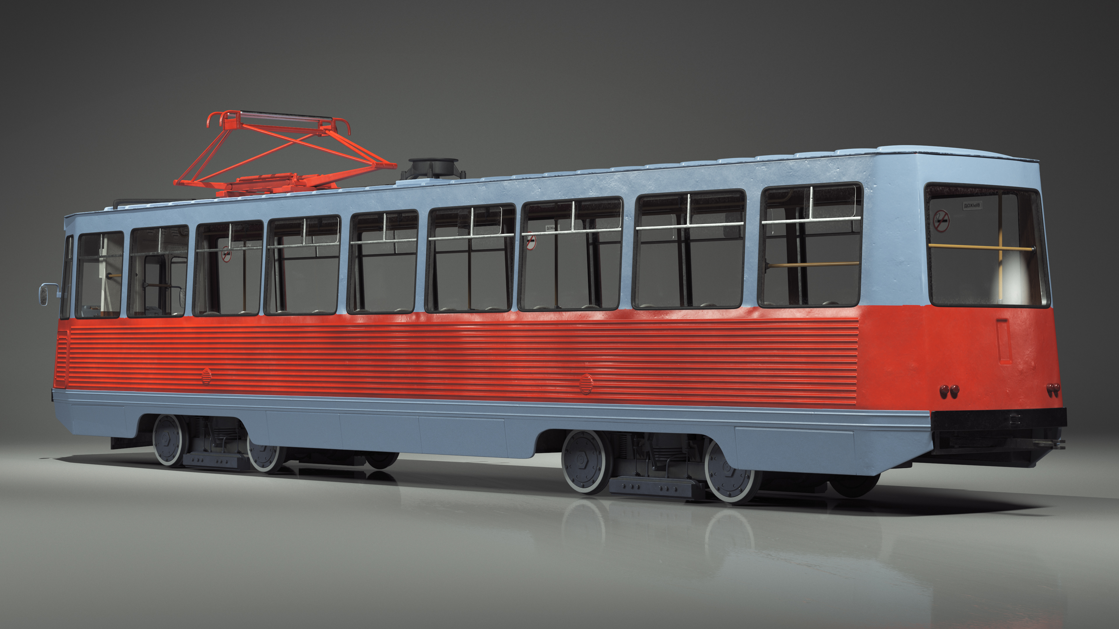 3D Soviet Tram KTM-5 New