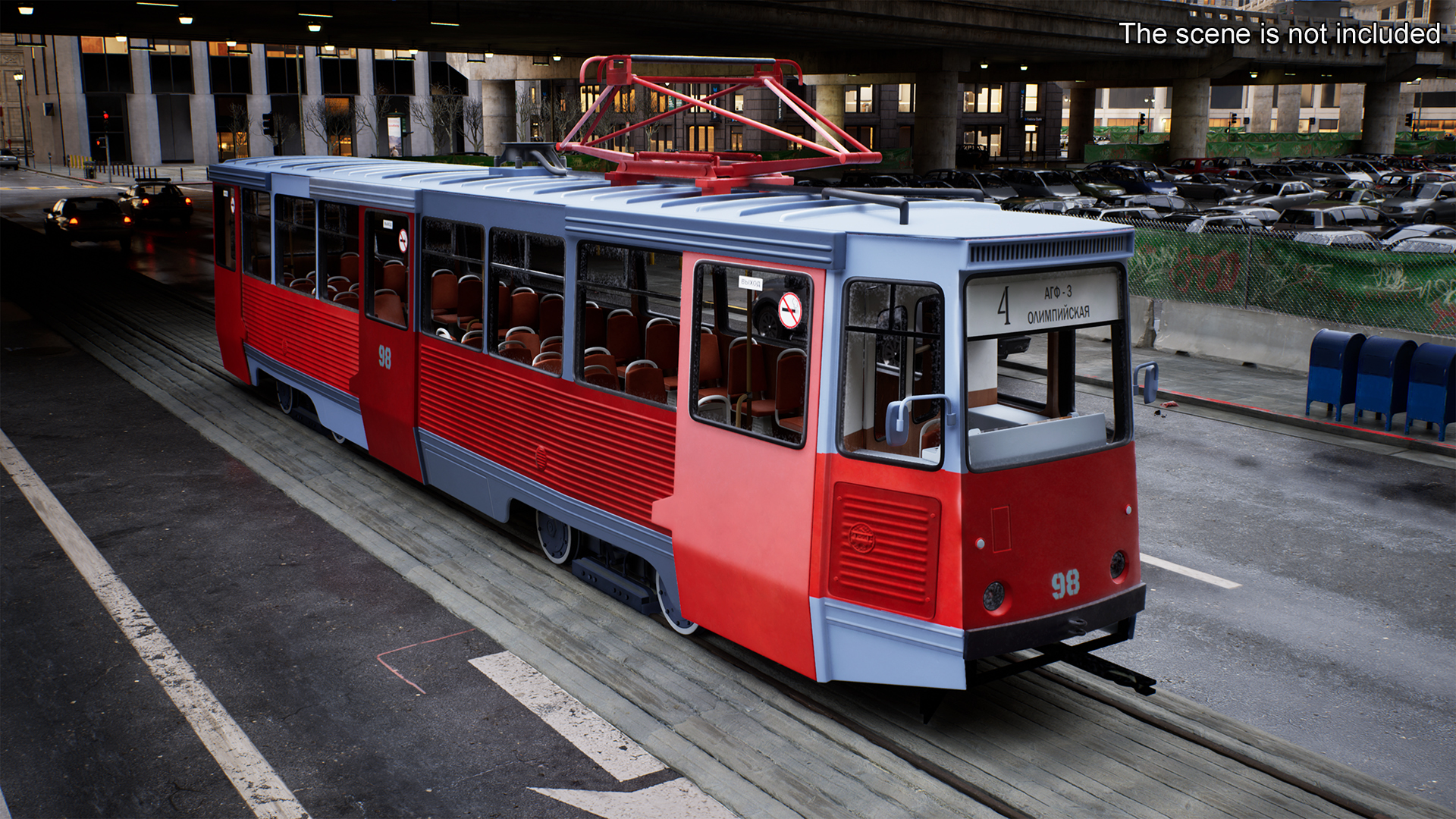 3D Soviet Tram KTM-5 New