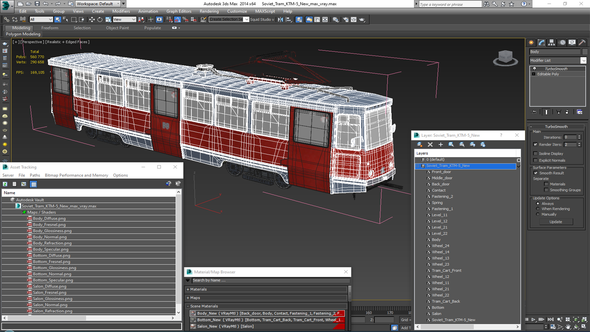 3D Soviet Tram KTM-5 New