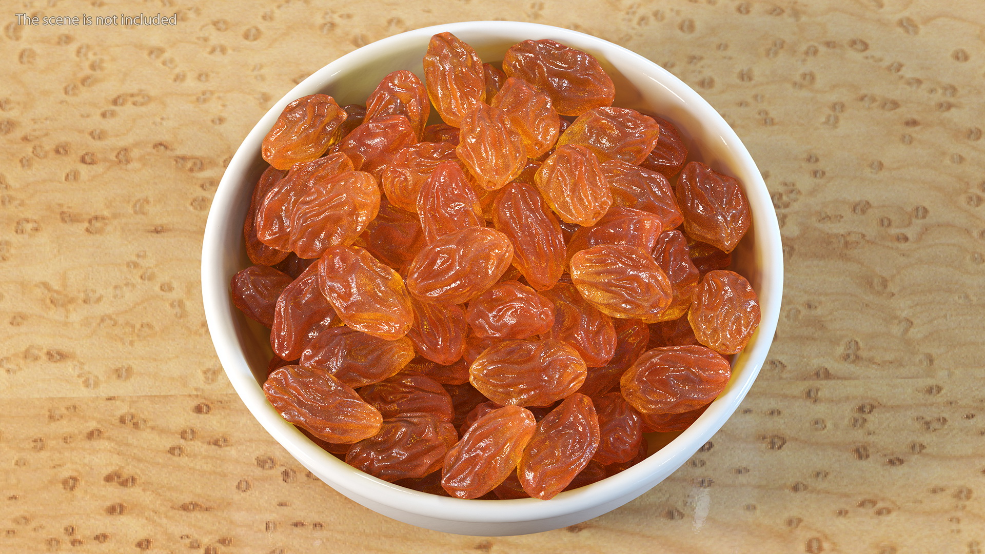 Golden Raisins in a Bowl 3D model