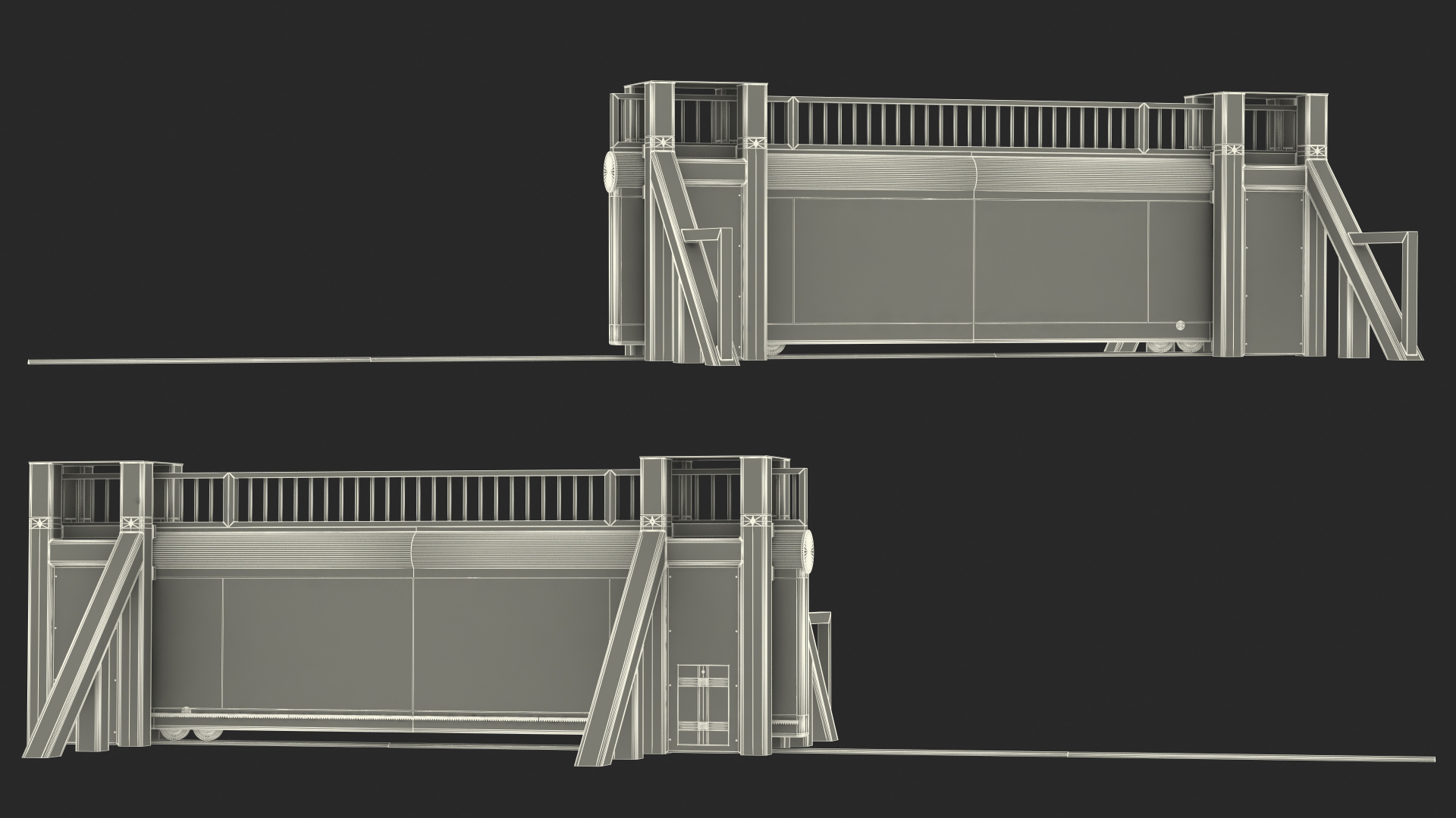3D High Security Sliding Armoured Vehicle Gate model
