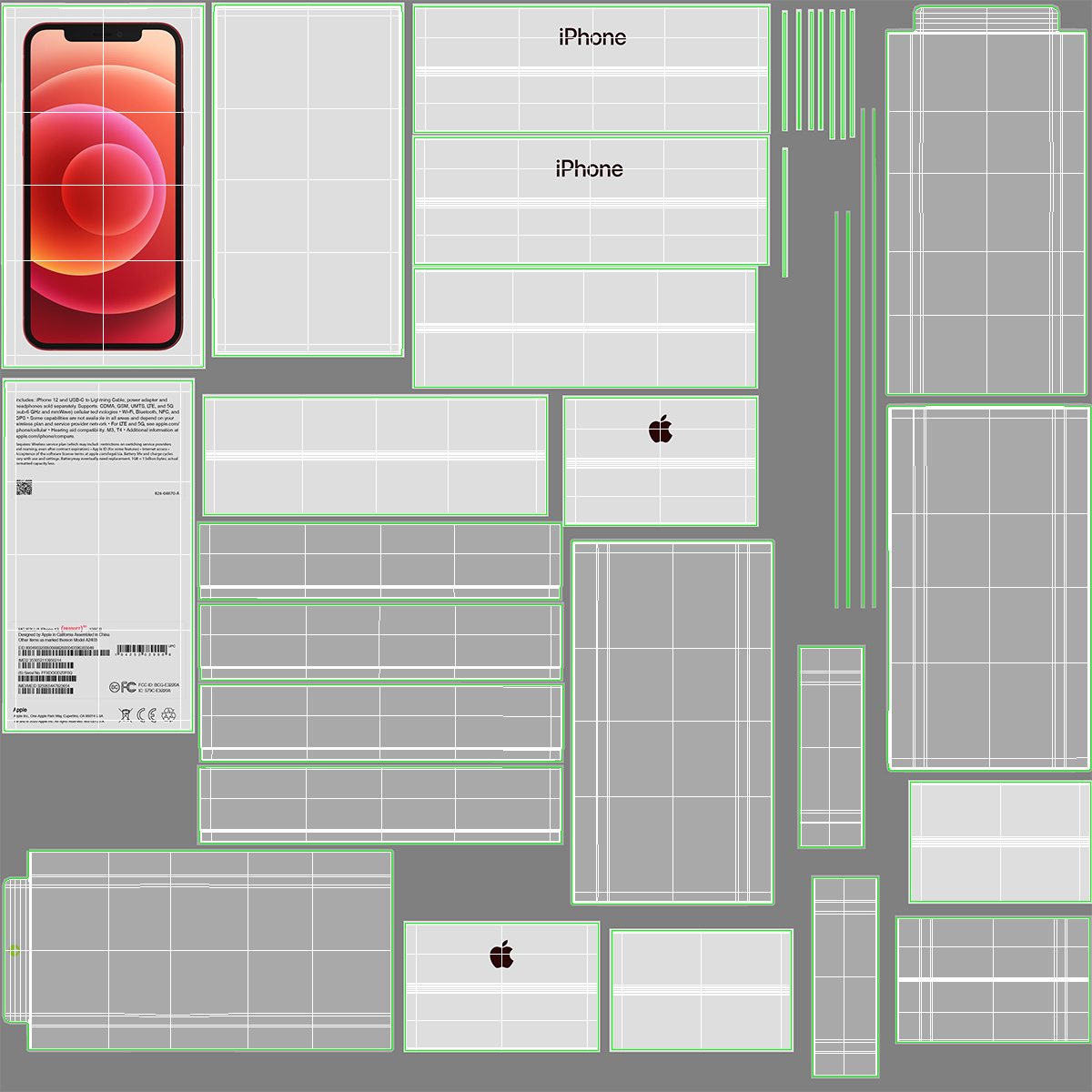 3D model iPhone 12 Box Product RED
