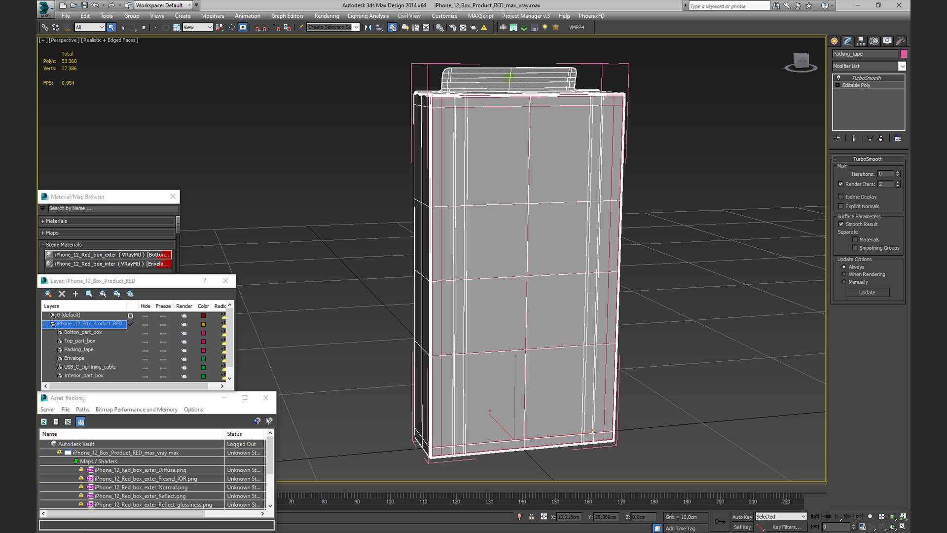 3D model iPhone 12 Box Product RED