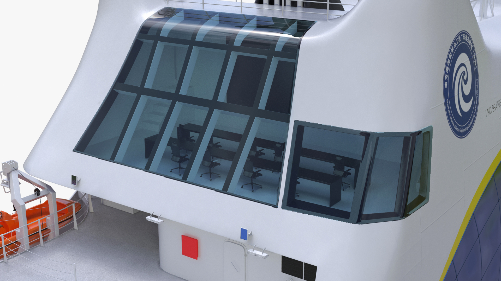 3D Zhu Hai Yun Ship with Underwater Drones on Board model
