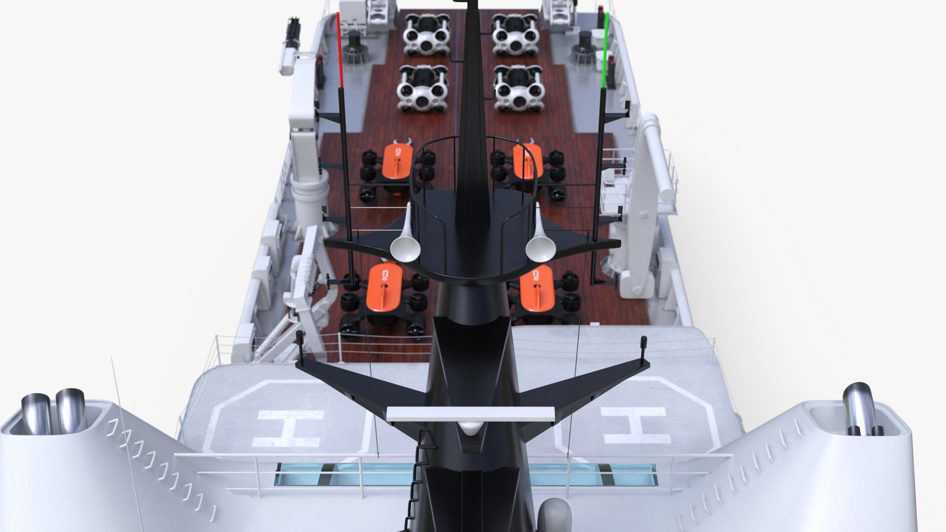3D Zhu Hai Yun Ship with Underwater Drones on Board model