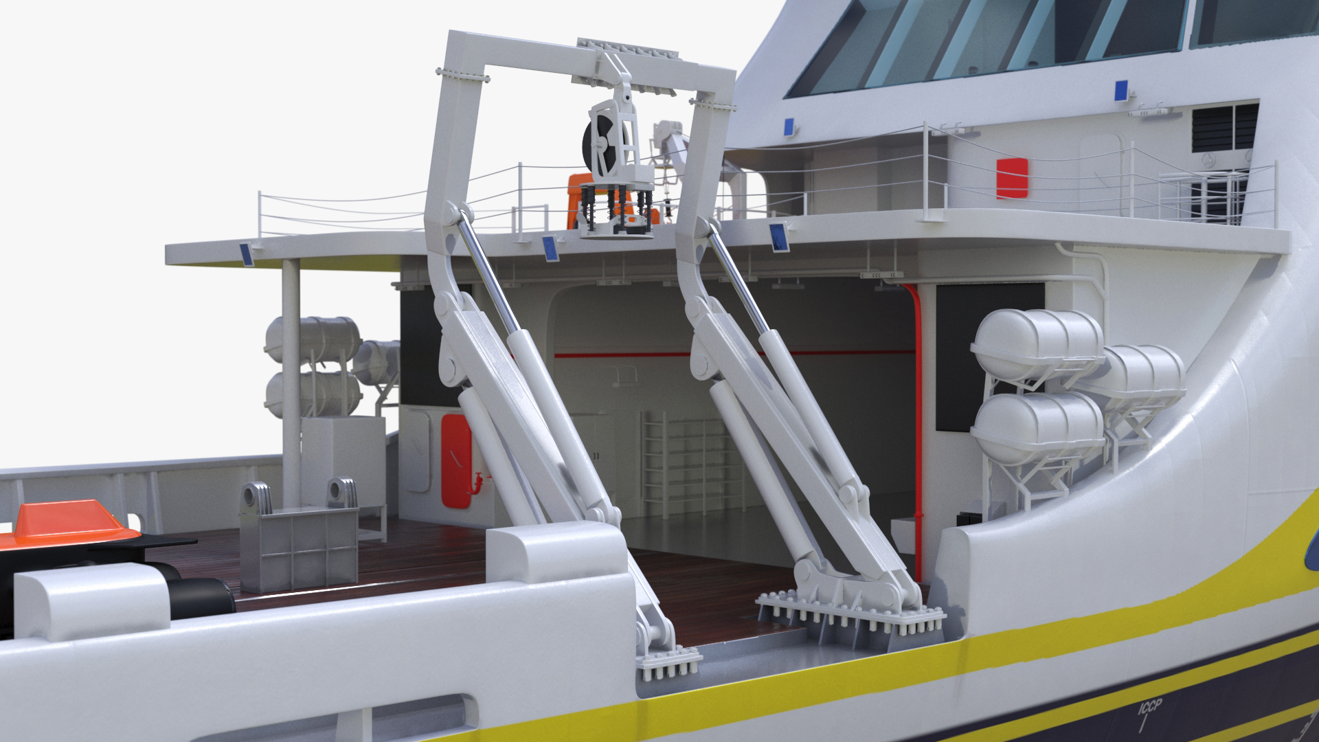 3D Zhu Hai Yun Ship with Underwater Drones on Board model