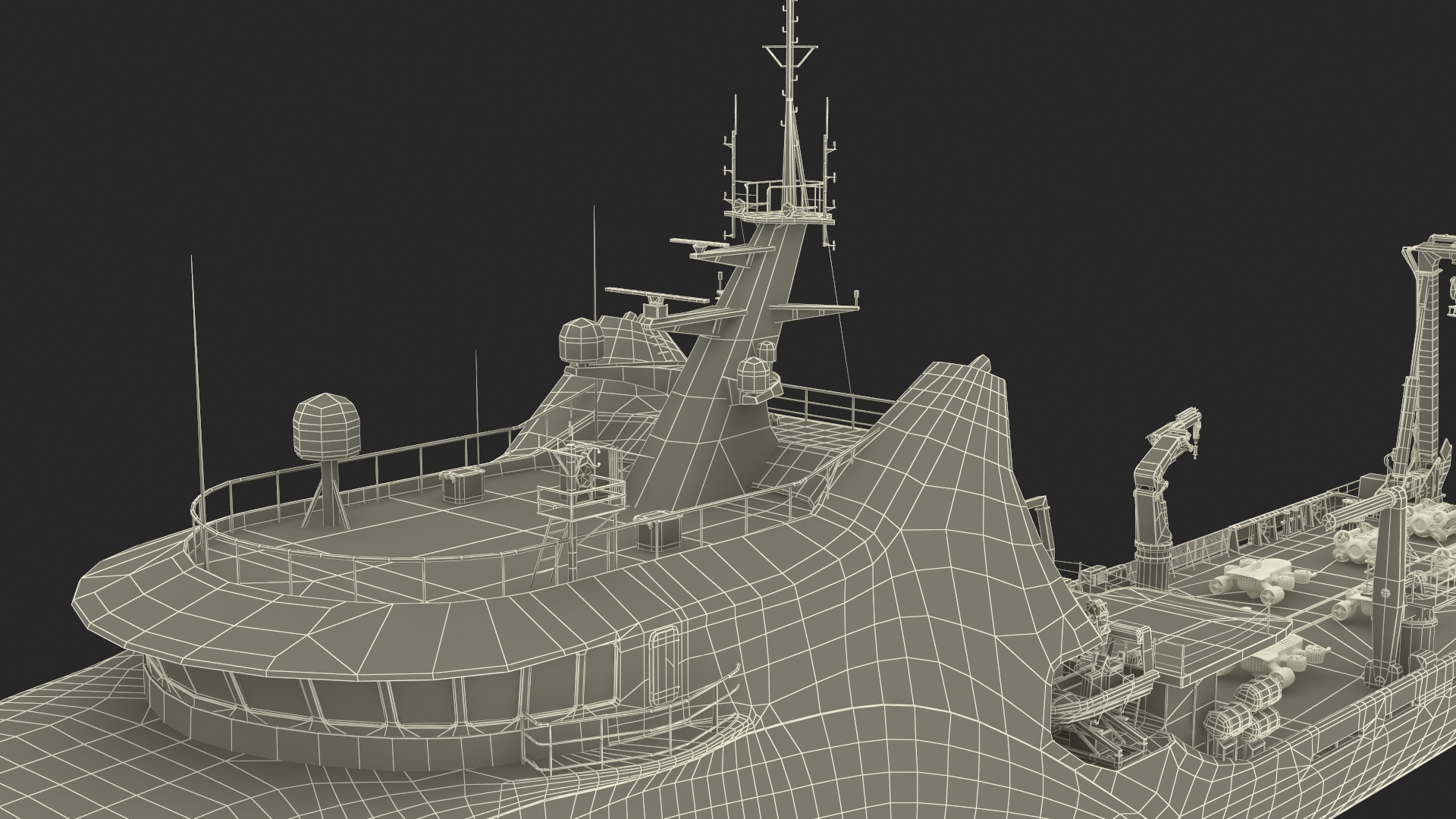 3D Zhu Hai Yun Ship with Underwater Drones on Board model