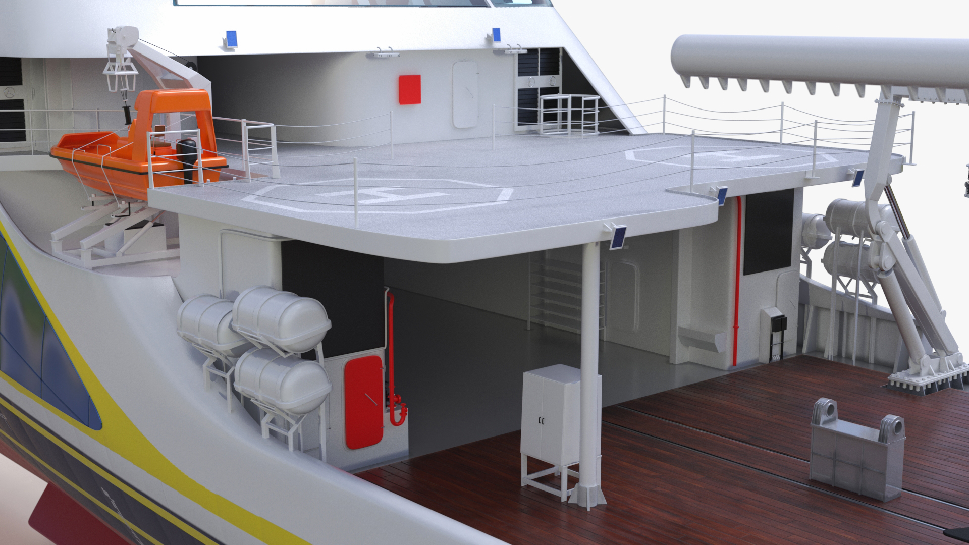 3D Zhu Hai Yun Ship with Underwater Drones on Board model