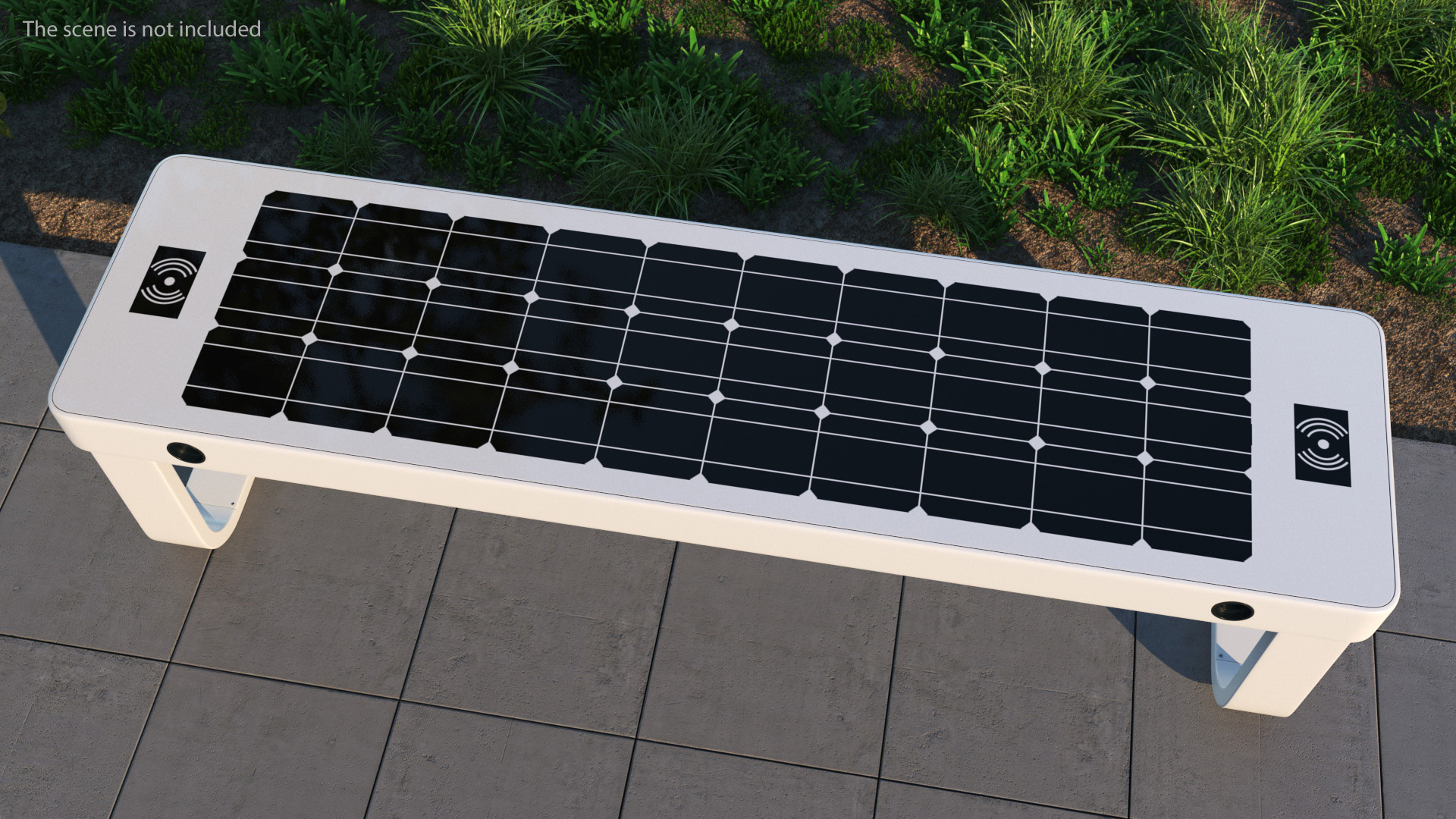 Solar Powered Outdoor Bench 3D