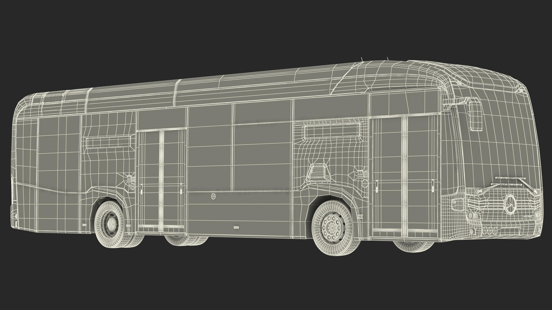3D Mercedes-Benz eCitaro Two Doors Rigged model