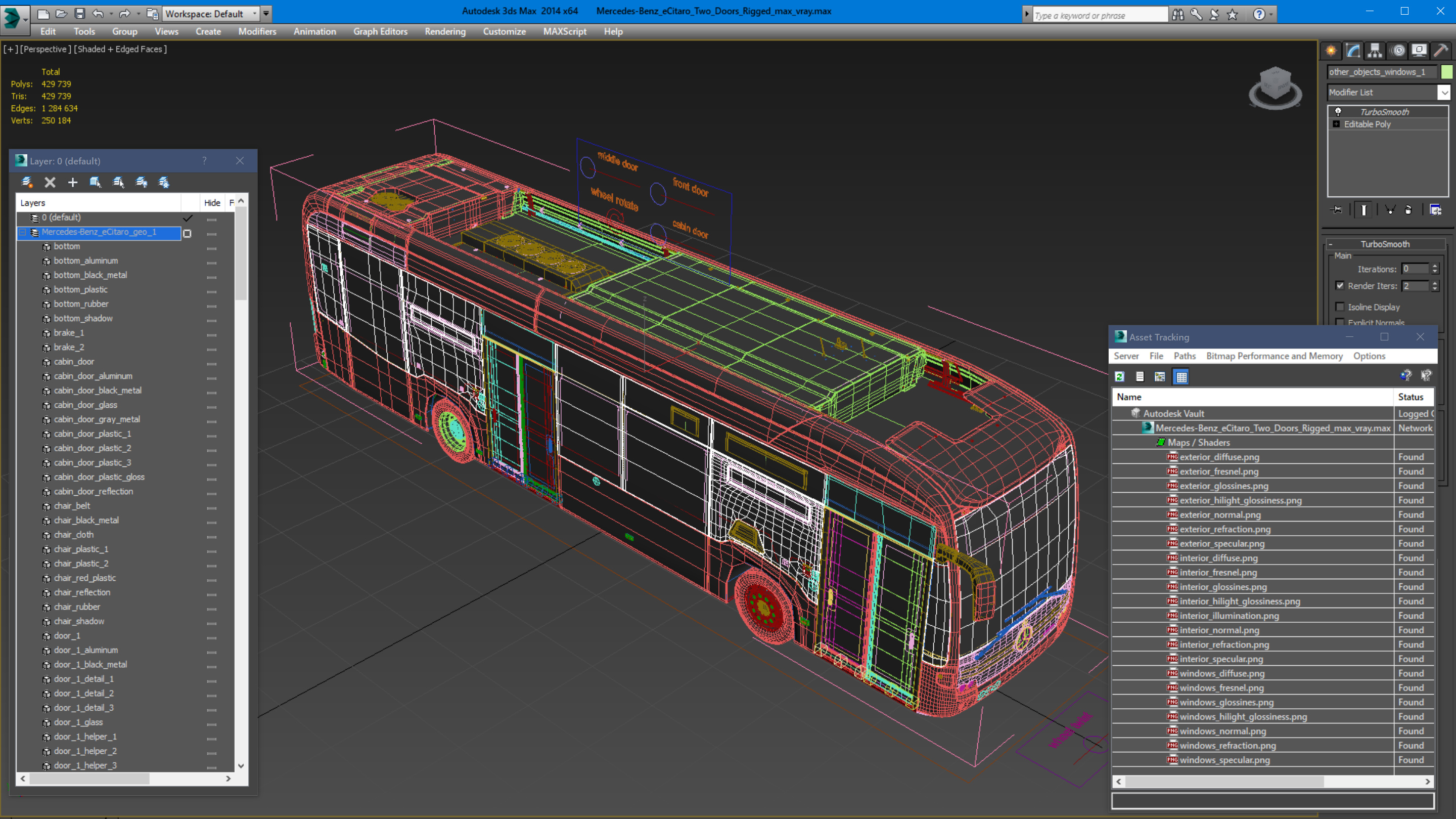 3D Mercedes-Benz eCitaro Two Doors Rigged model