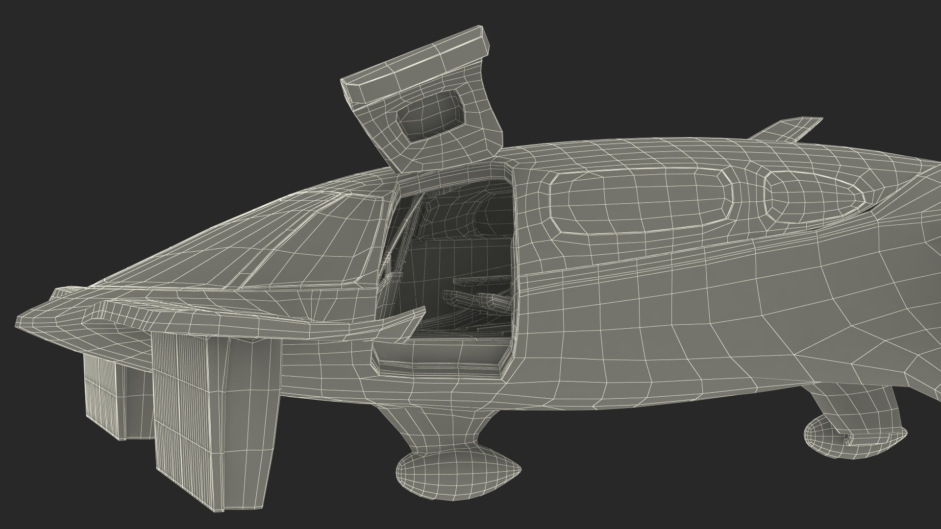 3D model Air Taxi Black Rigged for Maya