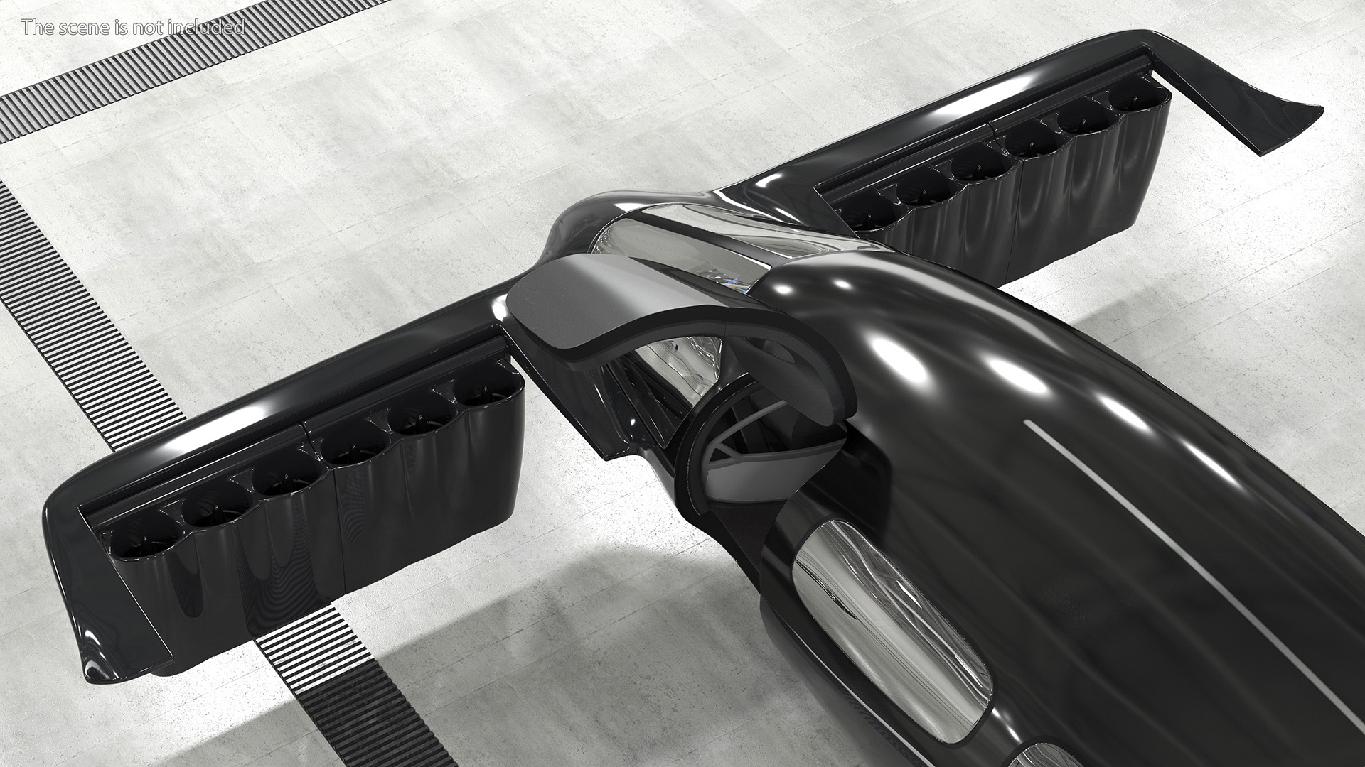 3D model Air Taxi Black Rigged for Maya
