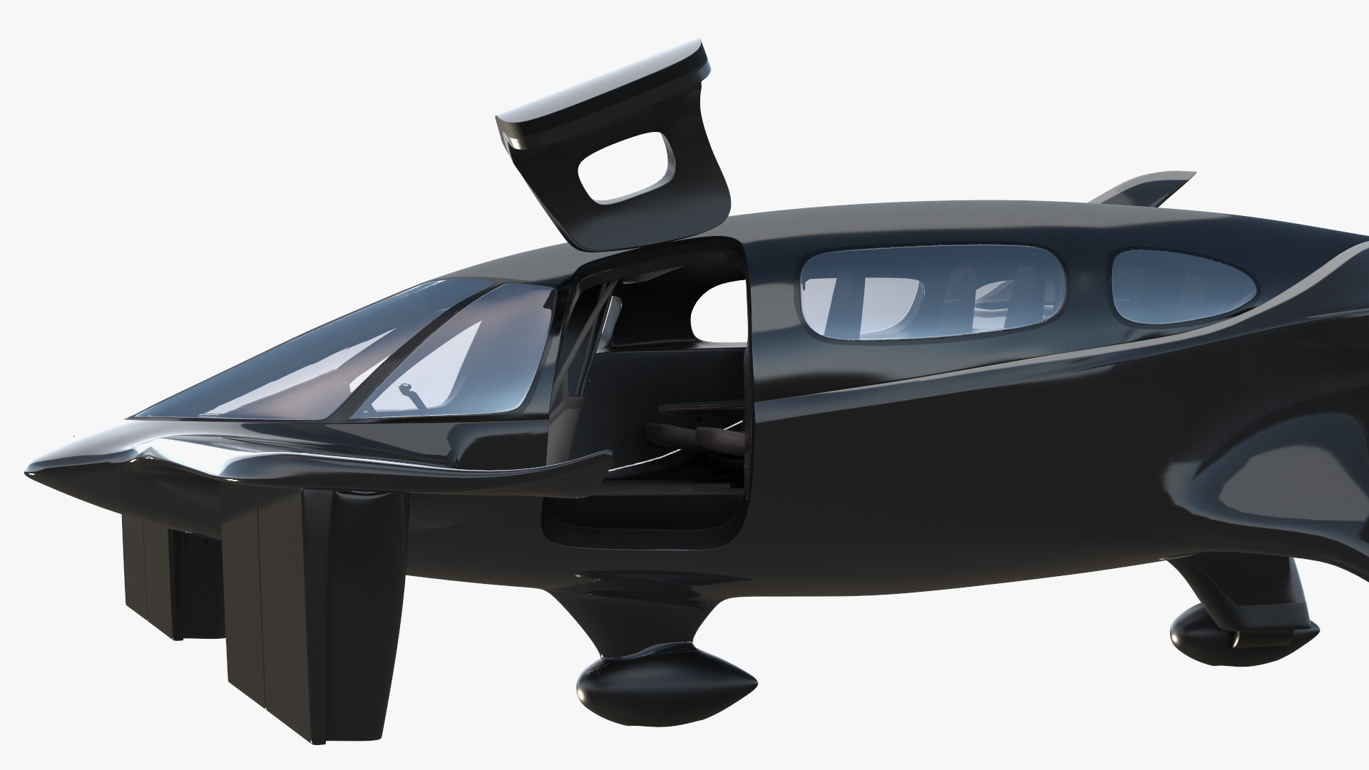 3D model Air Taxi Black Rigged for Maya