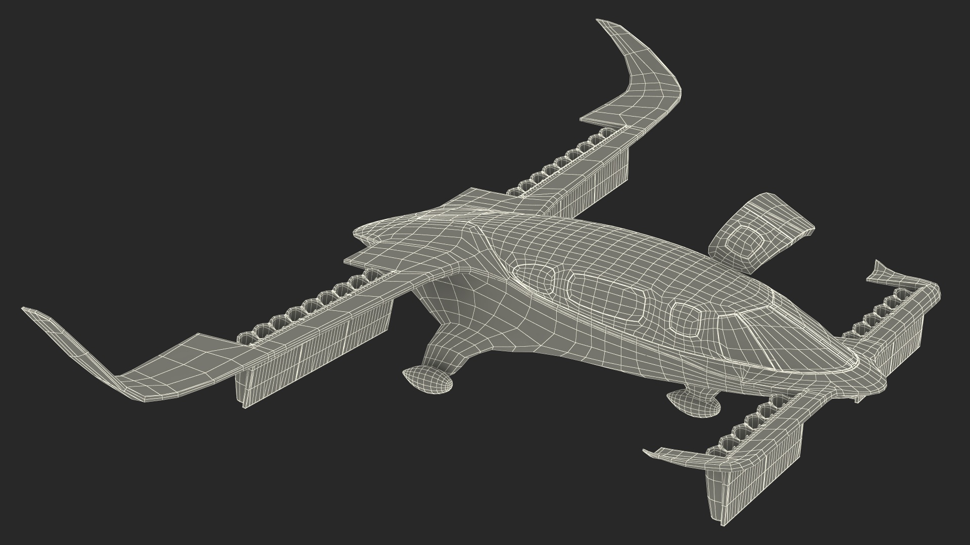 3D model Air Taxi Black Rigged for Maya