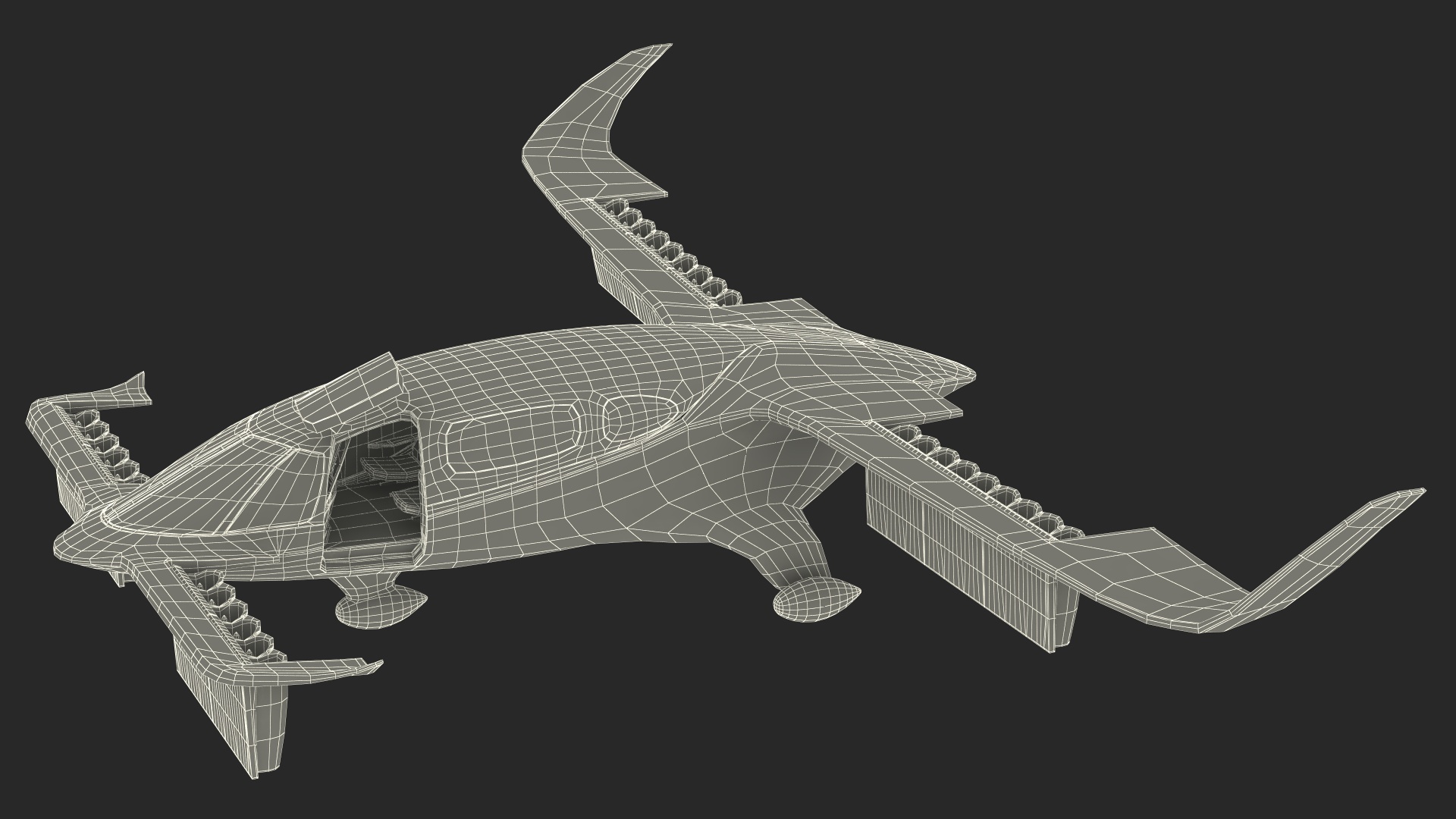 3D model Air Taxi Black Rigged for Maya