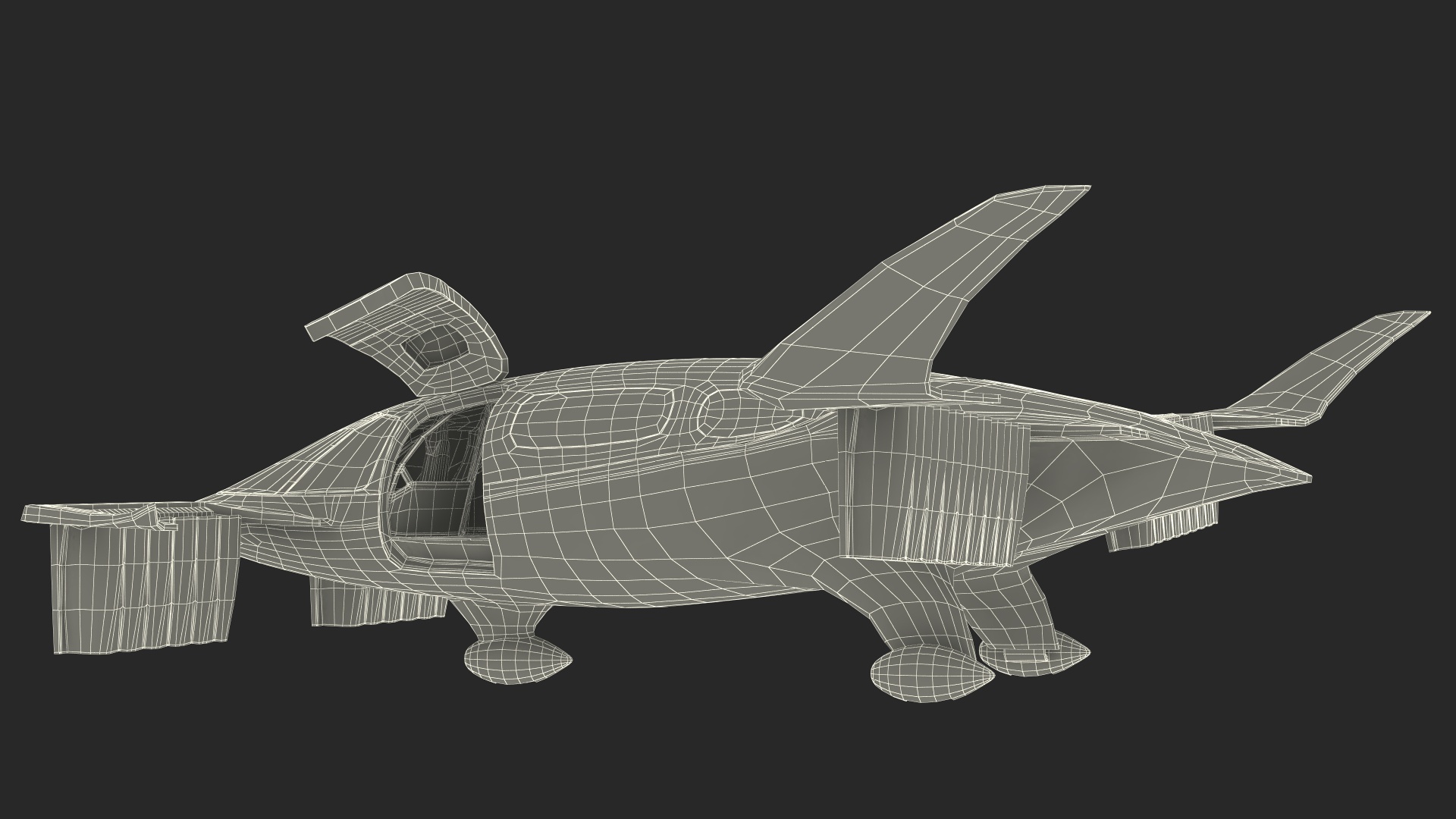3D model Air Taxi Black Rigged for Maya