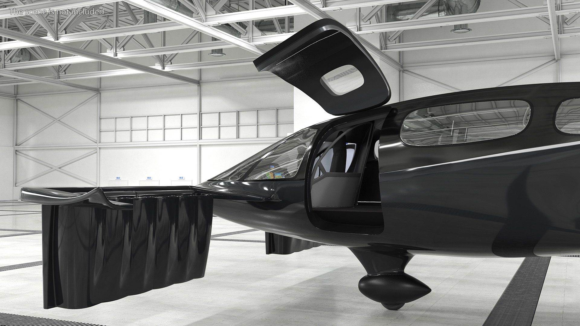 3D model Air Taxi Black Rigged for Maya