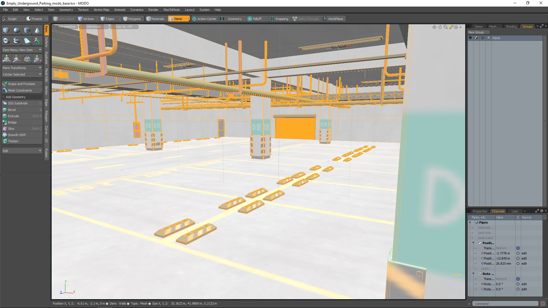 3D model Empty Underground Parking