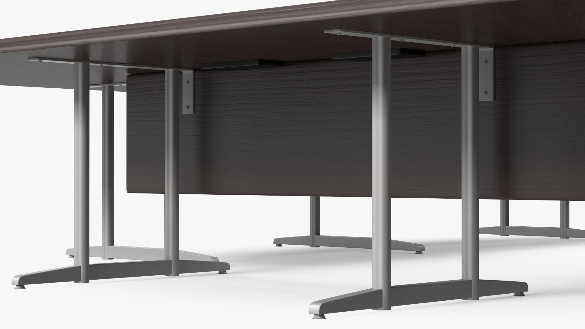 3D Modern U Shape Conference Table Dark Wood
