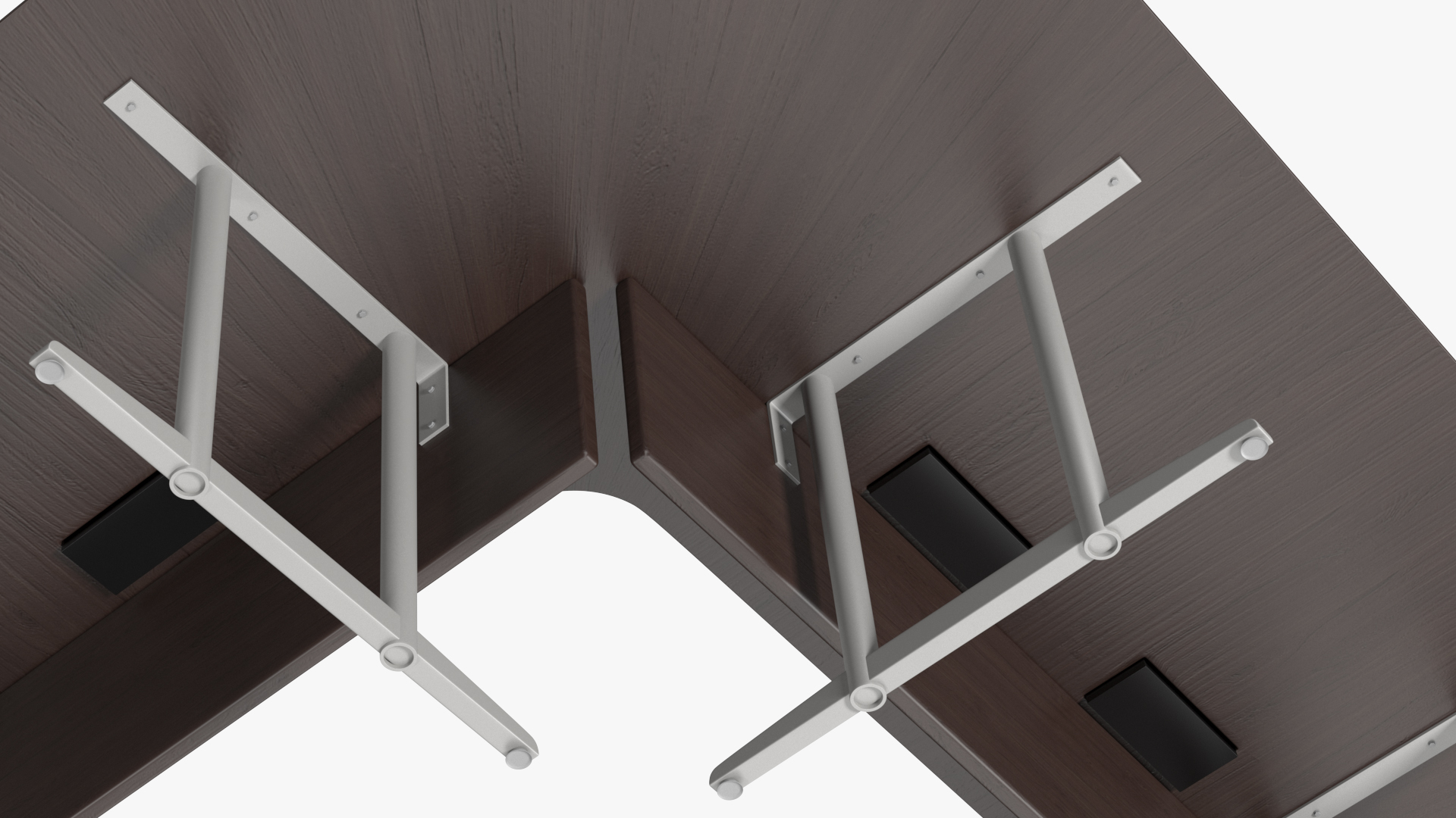 3D Modern U Shape Conference Table Dark Wood