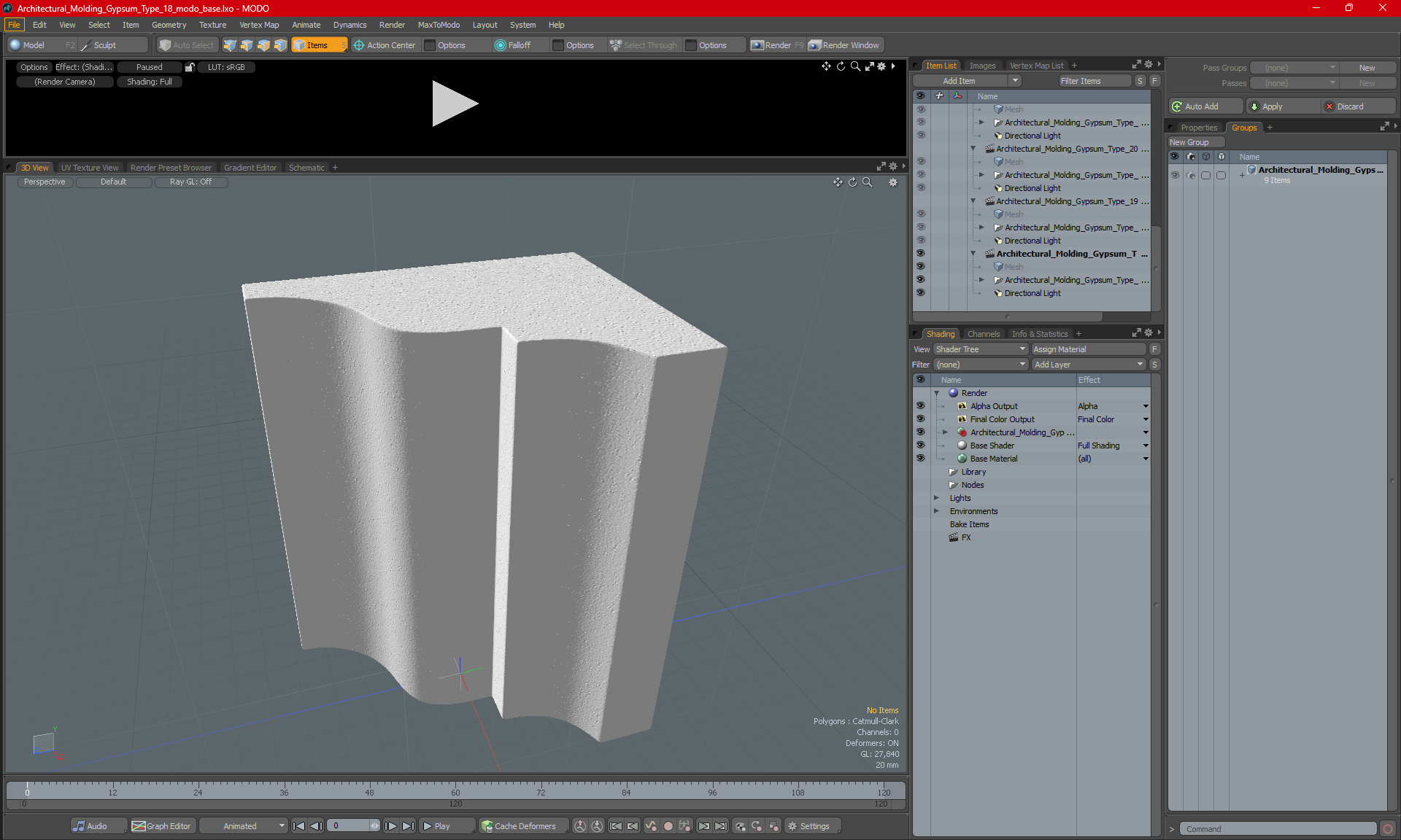 3D Architectural Molding Gypsum Type 18