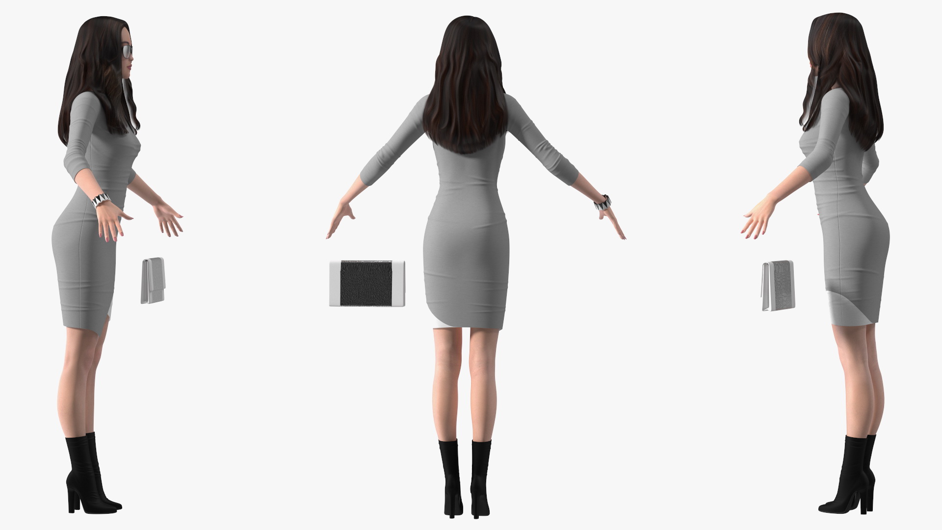 Chinese Woman Rigged for Maya 3D model