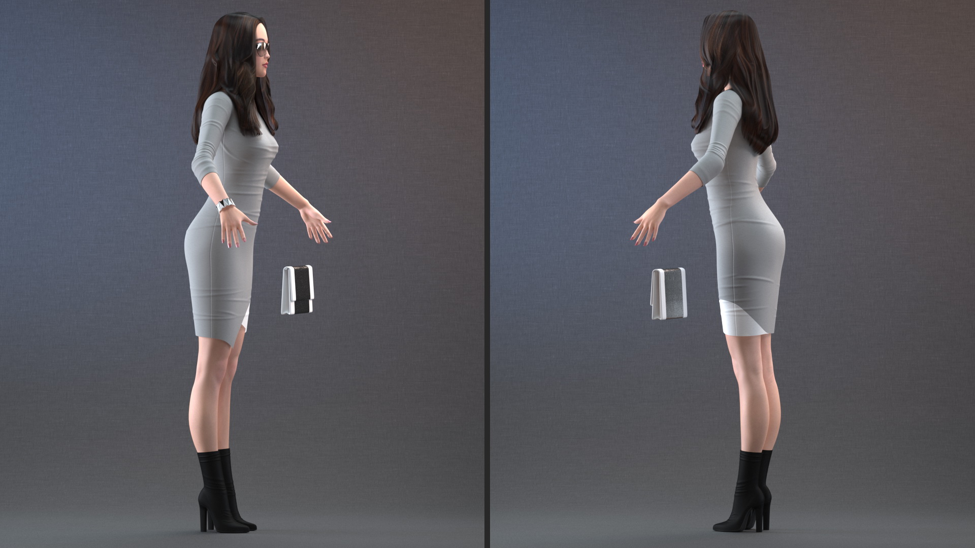 Chinese Woman Rigged for Maya 3D model
