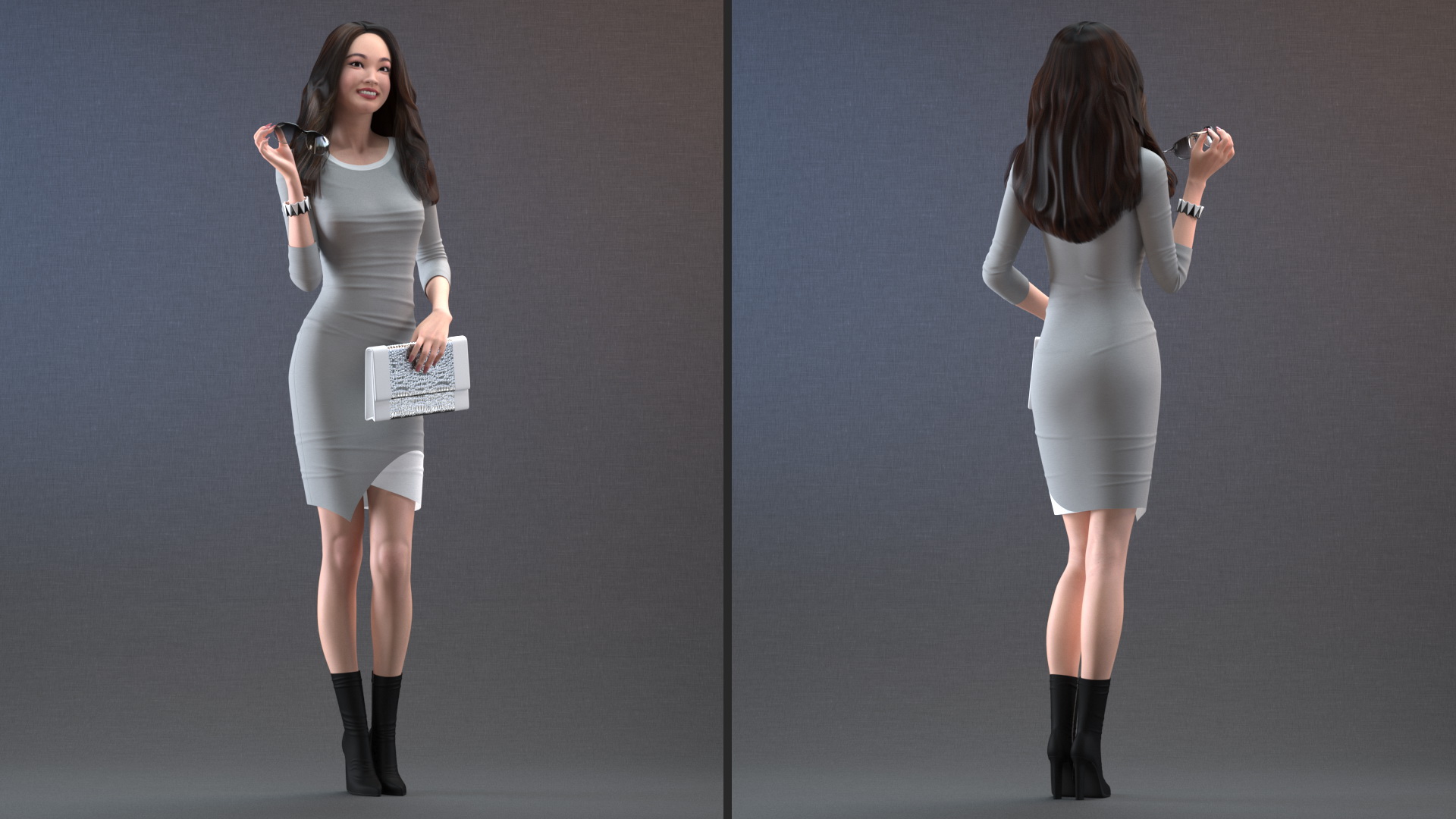 Chinese Woman Rigged for Maya 3D model