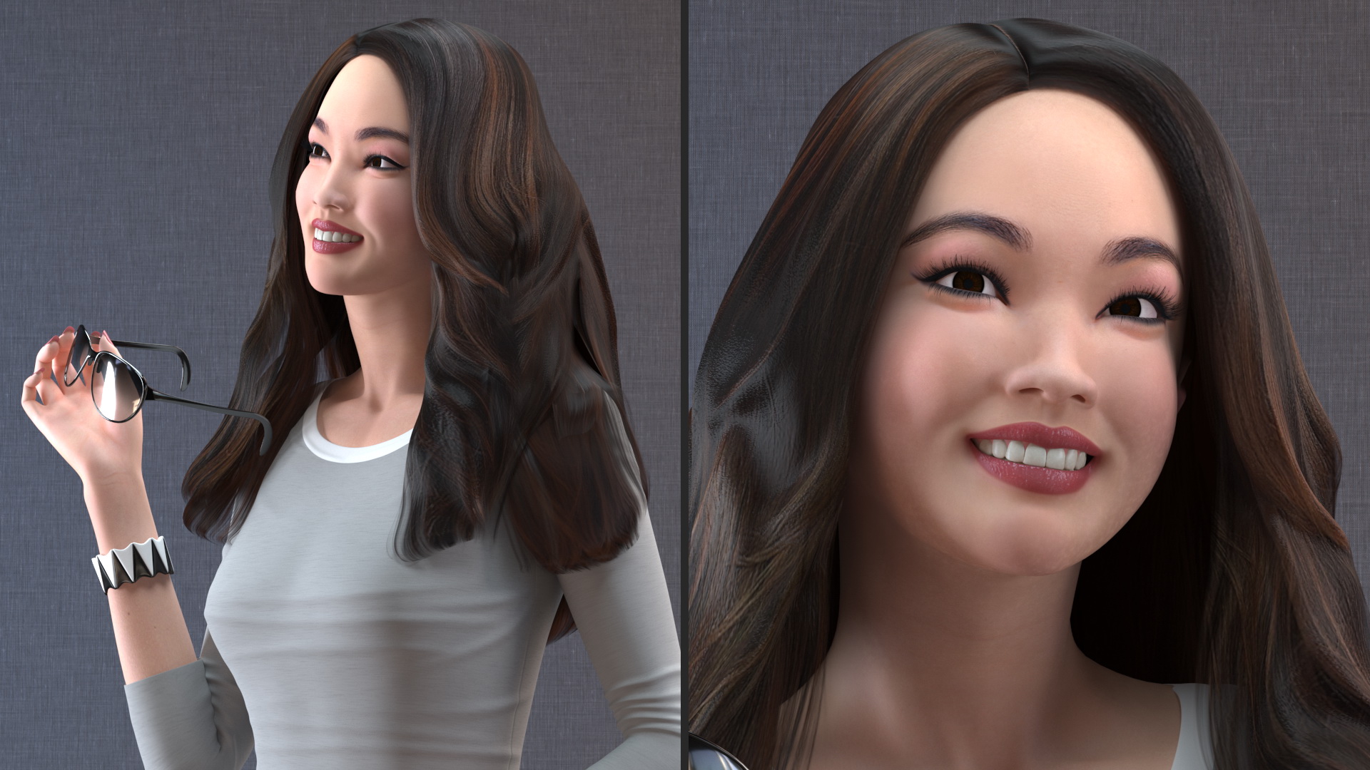 Chinese Woman Rigged for Maya 3D model