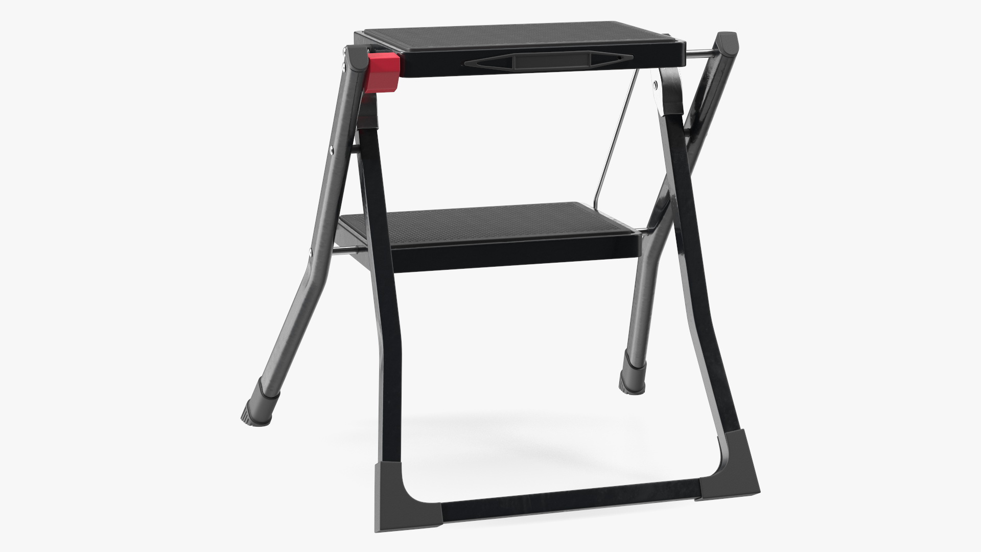 3D Two Steps Black Steel Stool Rigged for Maya model