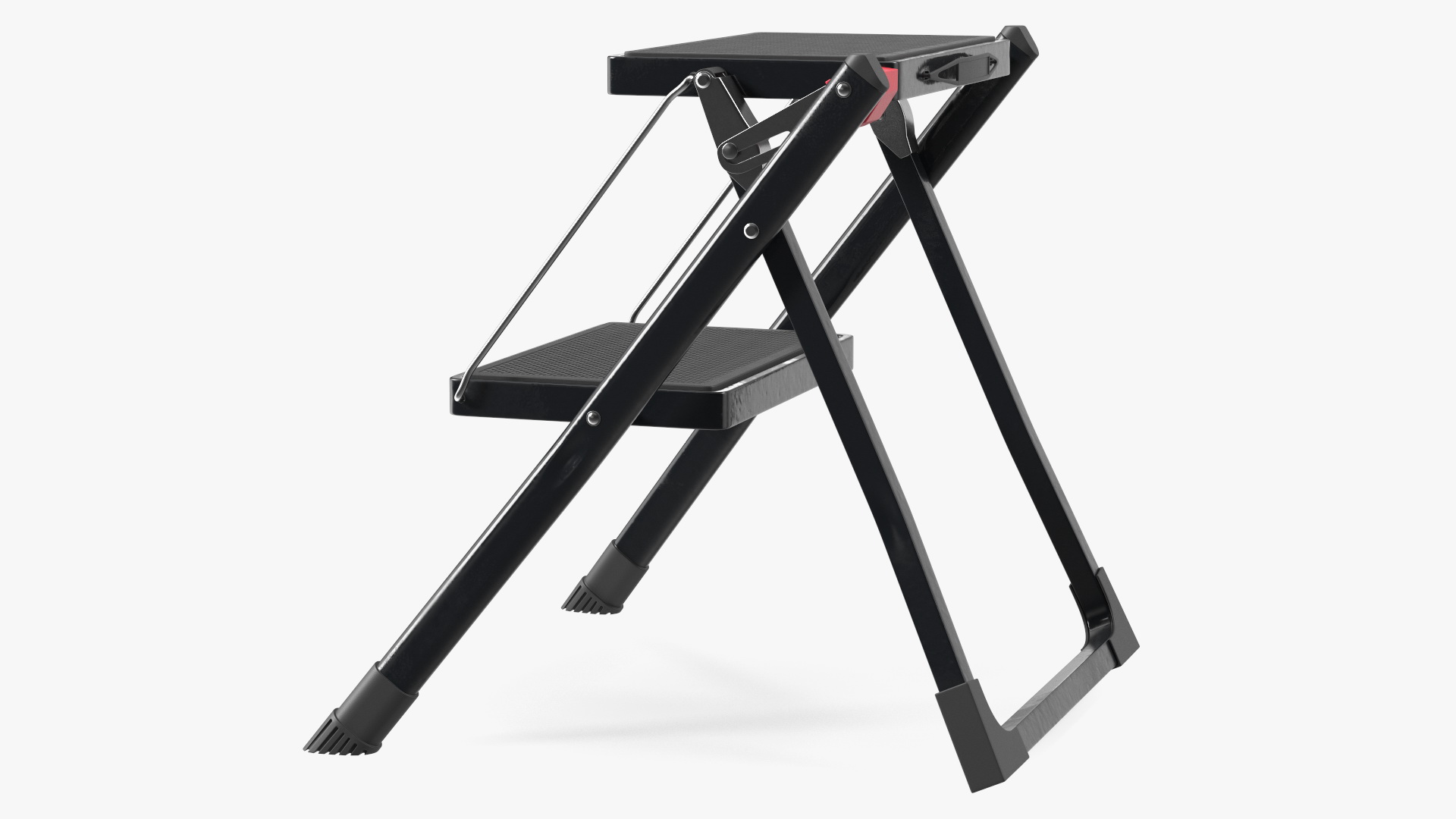 3D Two Steps Black Steel Stool Rigged for Maya model