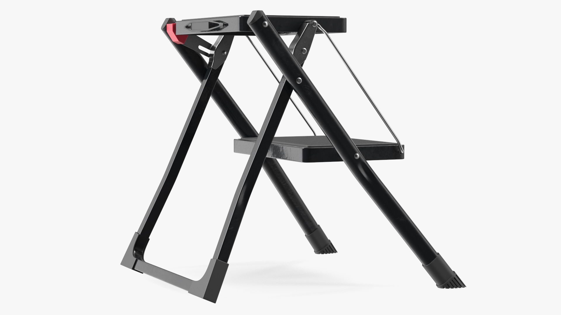 3D Two Steps Black Steel Stool Rigged for Maya model
