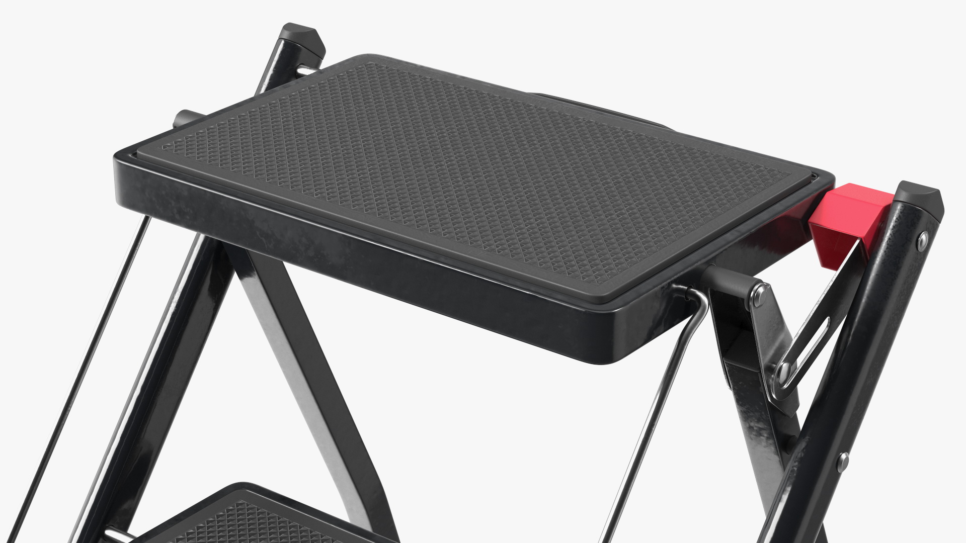 3D Two Steps Black Steel Stool Rigged for Maya model