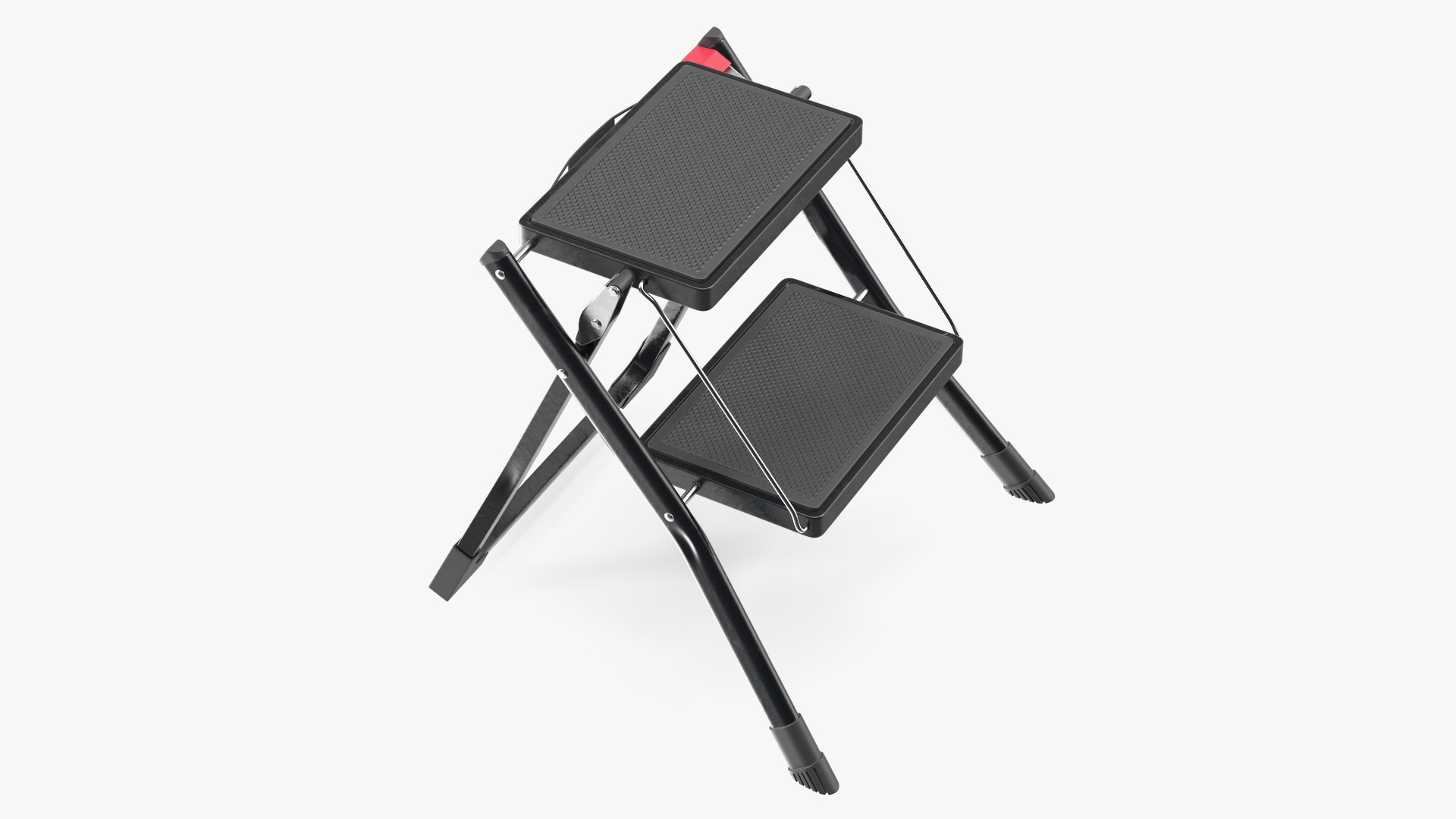 3D Two Steps Black Steel Stool Rigged for Maya model