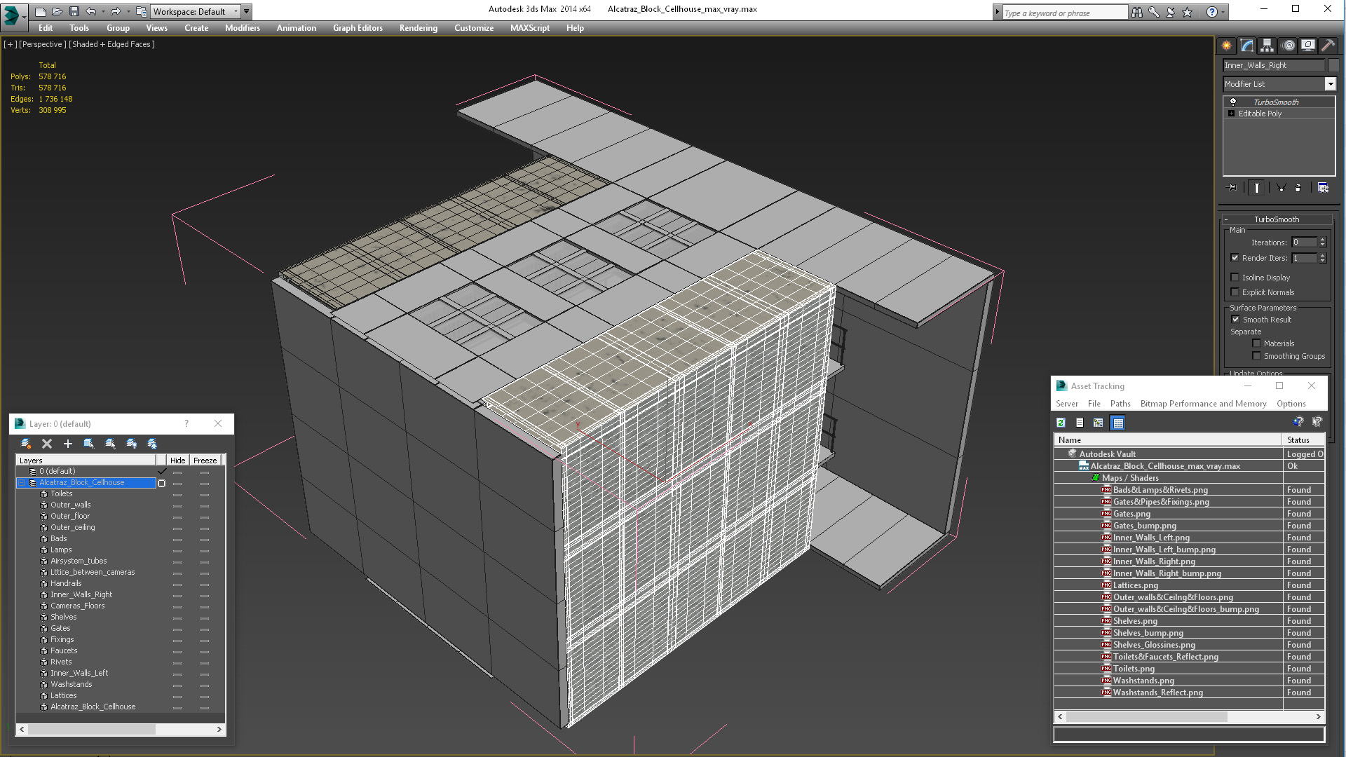 Alcatraz Block Cellhouse 3D model