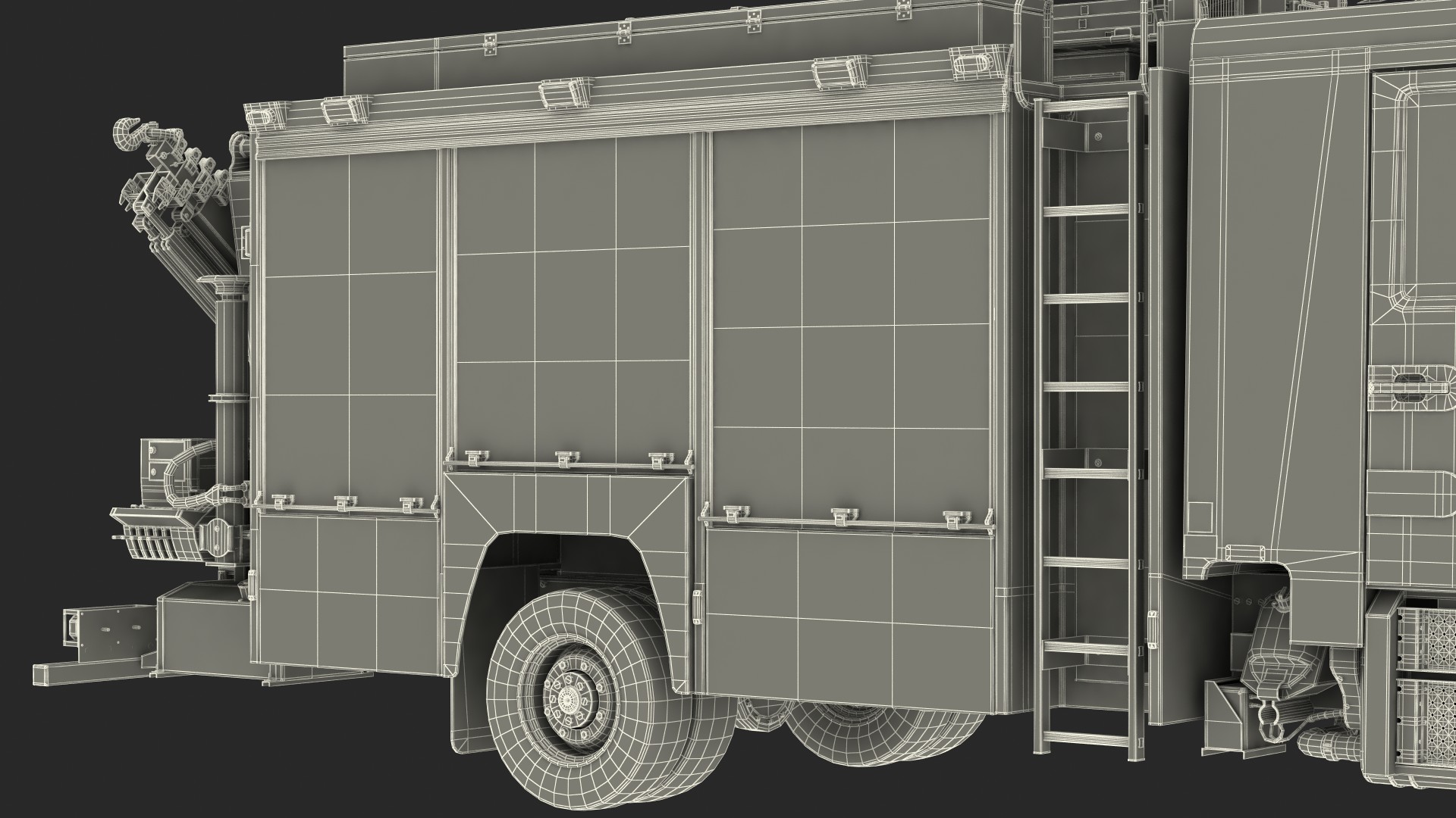 3D Modern Fire Truck Rigged for Maya model