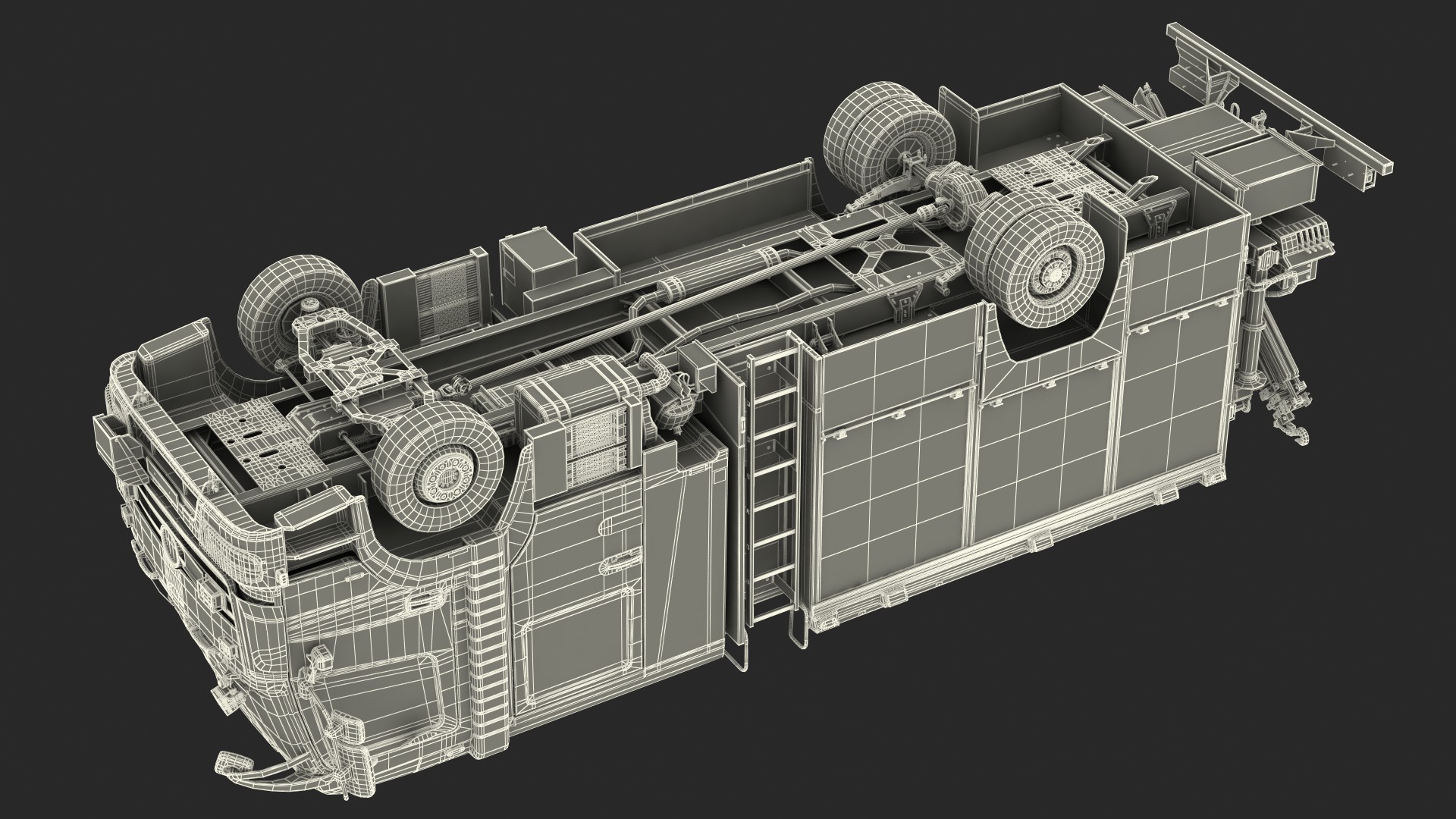 3D Modern Fire Truck Rigged for Maya model