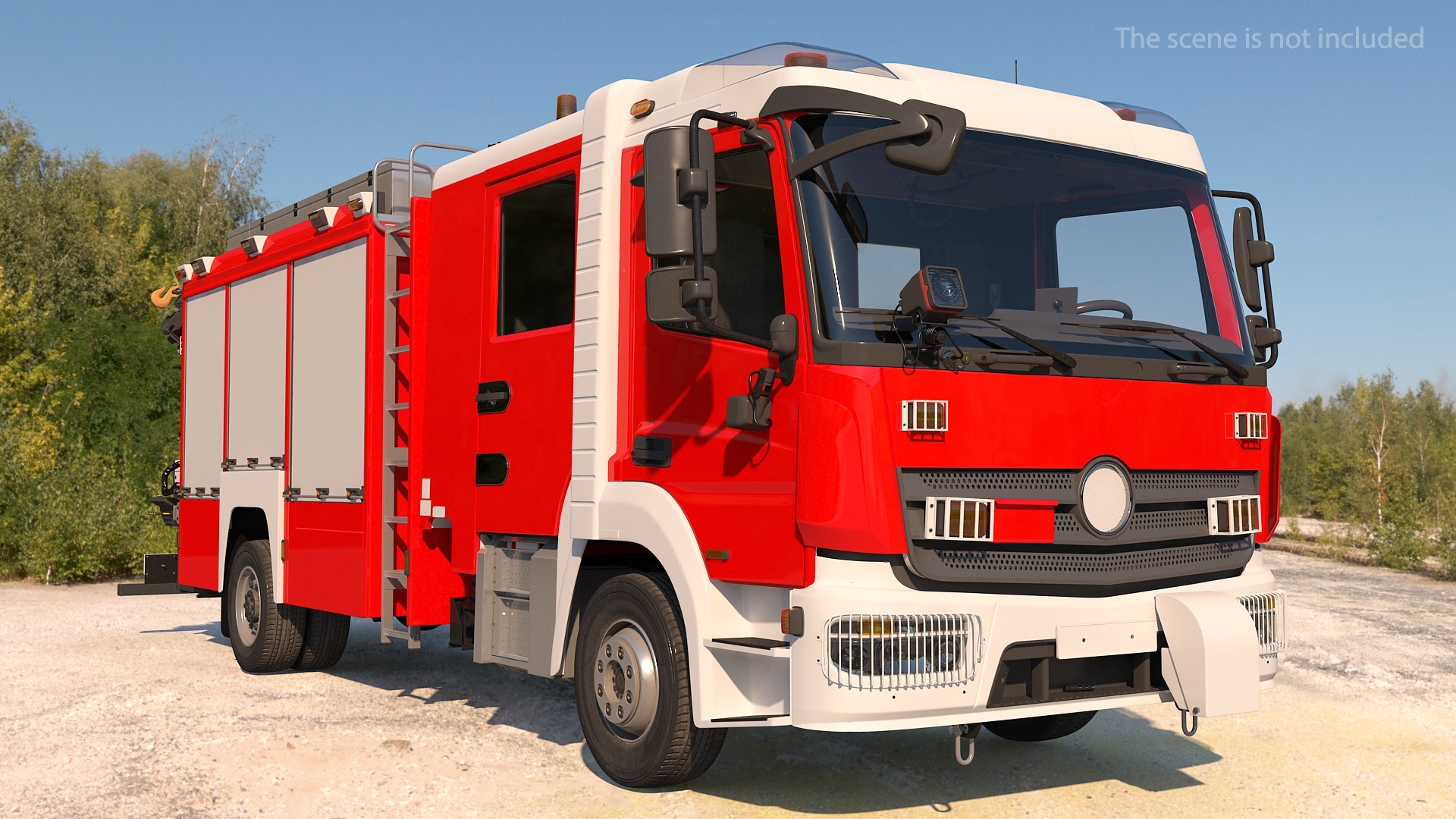 3D Modern Fire Truck Rigged for Maya model