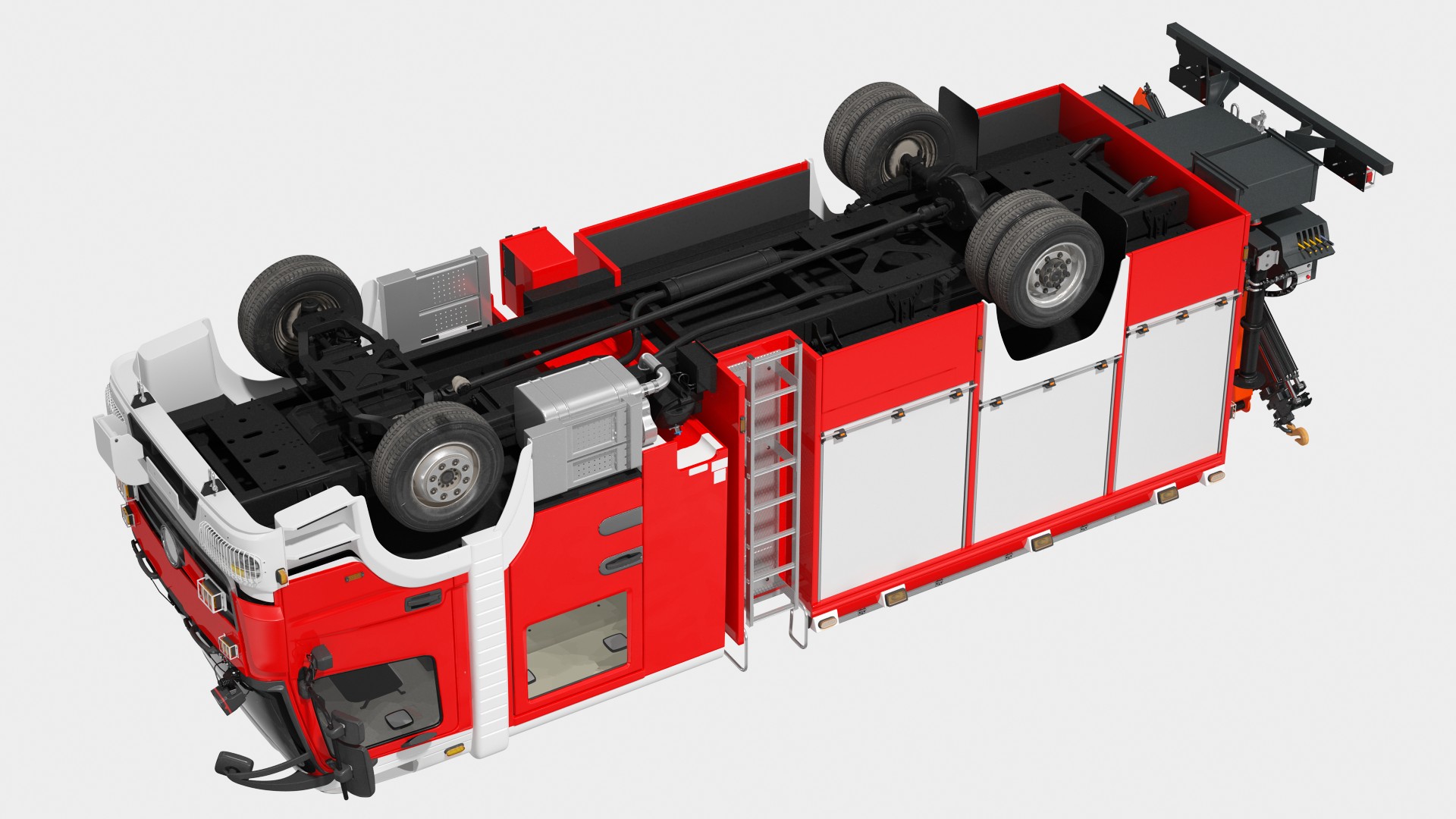 3D Modern Fire Truck Rigged for Maya model