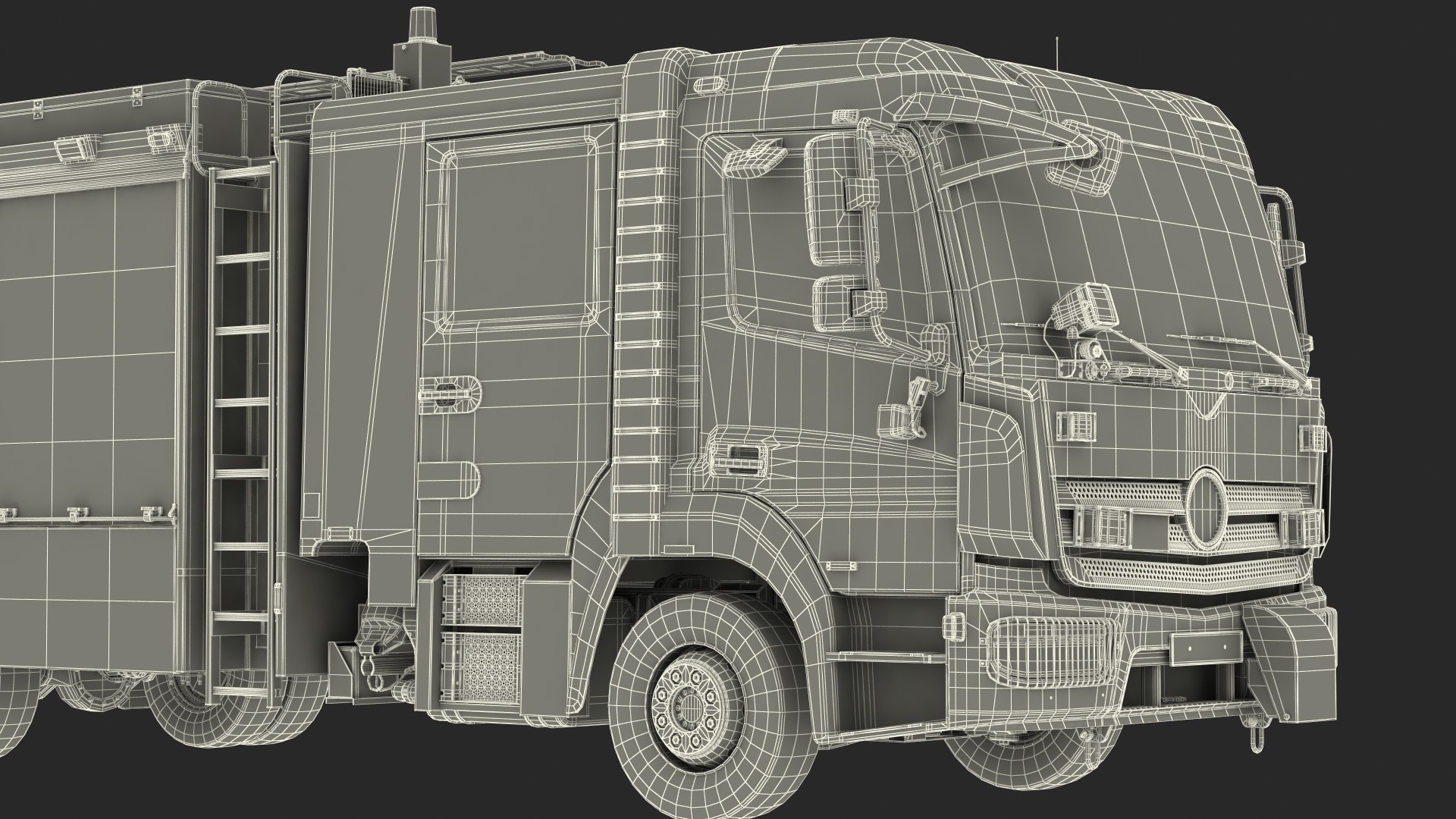3D Modern Fire Truck Rigged for Maya model