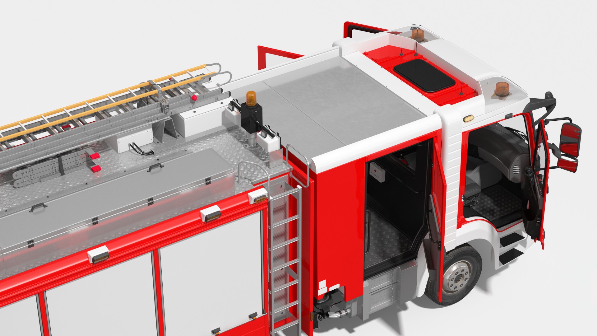 3D Modern Fire Truck Rigged for Maya model