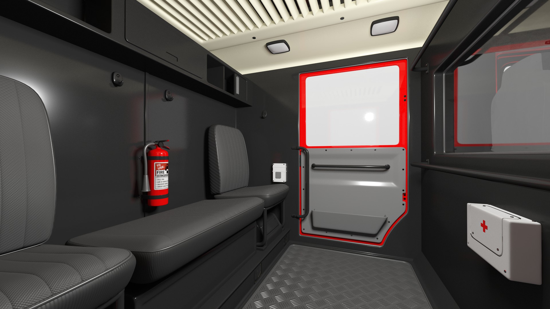 3D Modern Fire Truck Rigged for Maya model